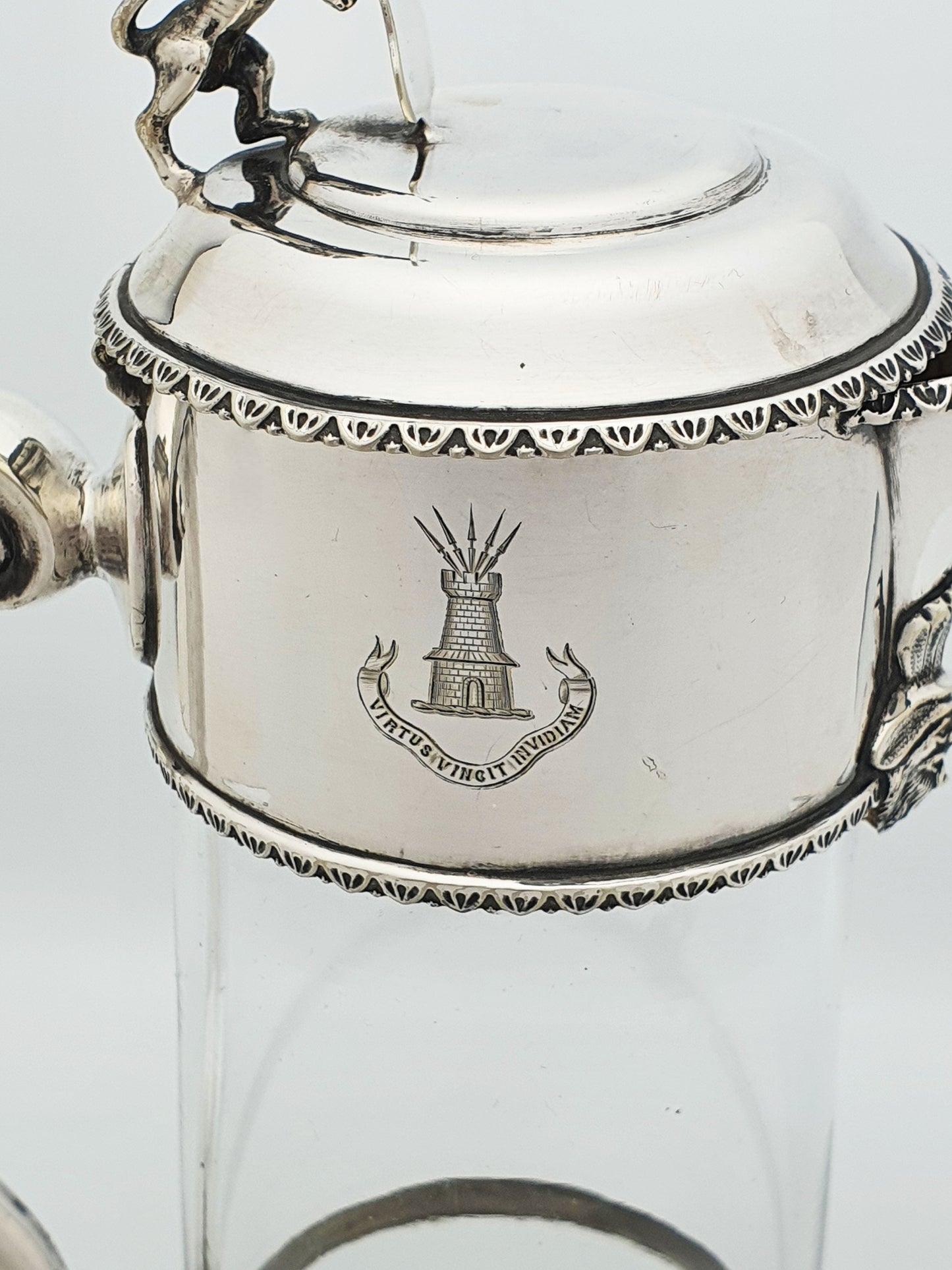 Fabulous Antique Victorian Silver Plated Claret Jug With Lion Finial – circa 1880
