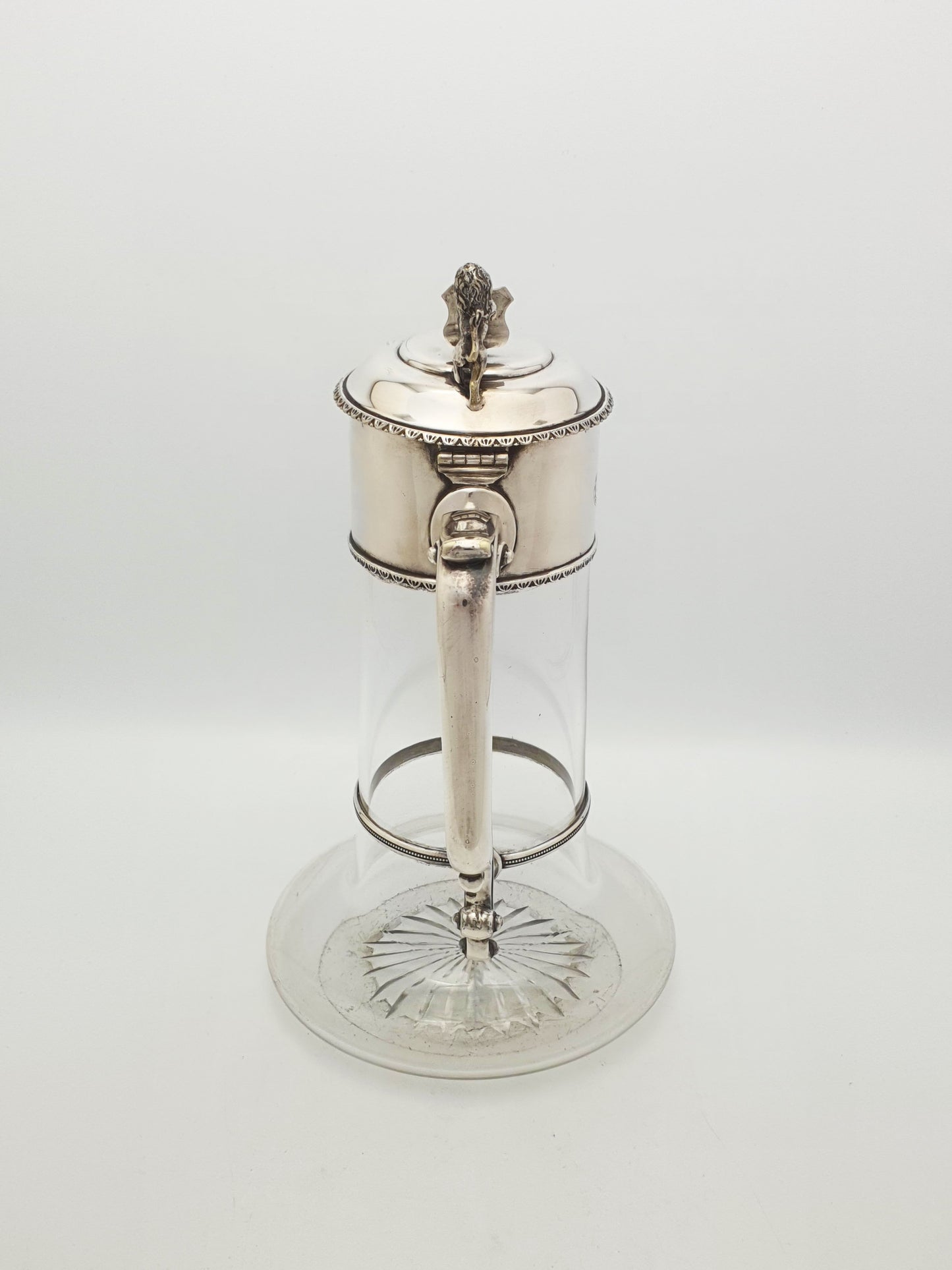 Fabulous Antique Victorian Silver Plated Claret Jug With Lion Finial – circa 1880