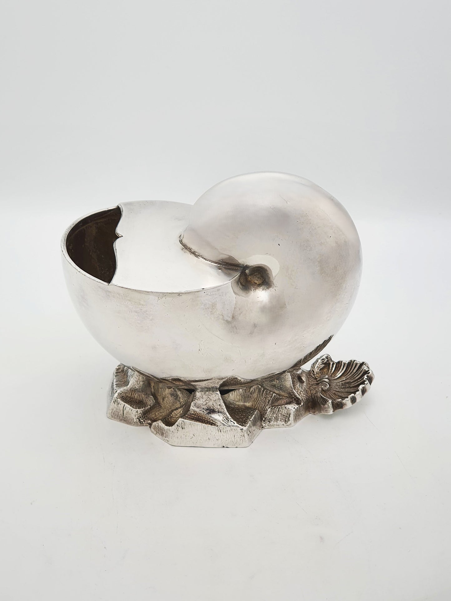 Antique Victorian Silver Plated Nautilus Shell Spoon Warmer - circa 1890