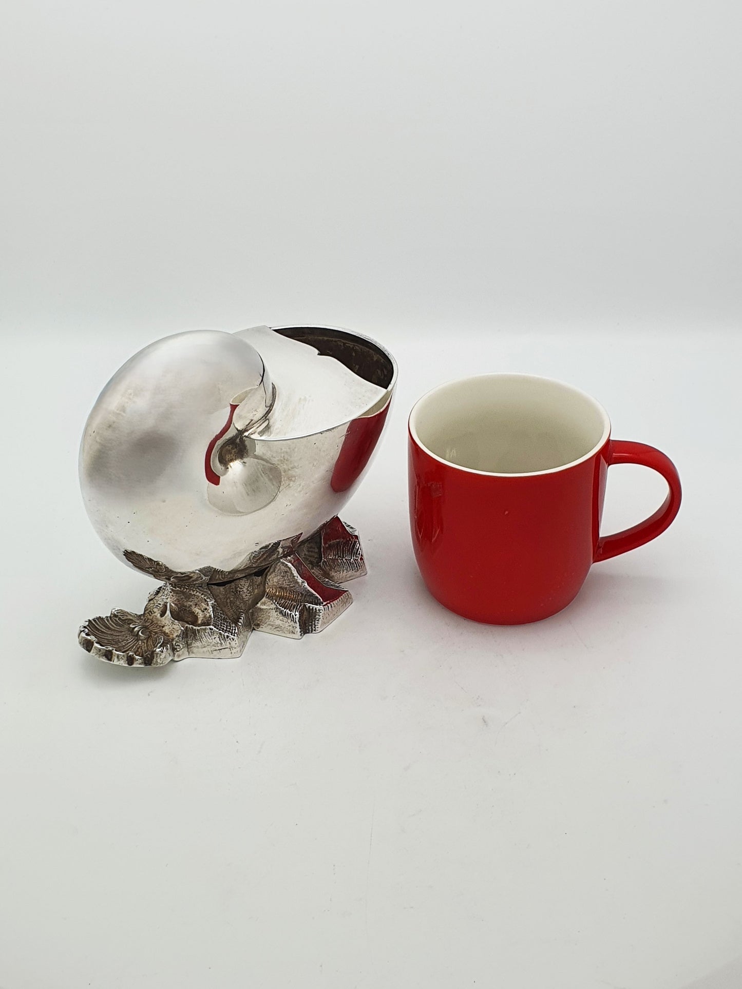 Antique Victorian Silver Plated Nautilus Shell Spoon Warmer - circa 1890