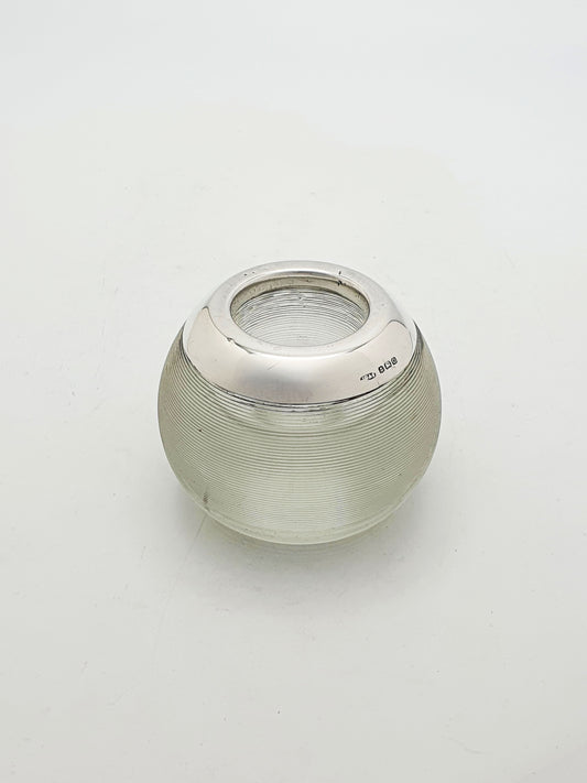 Nice Large Antique George V Sterling Silver & Textured Glass Match Striker - 1913