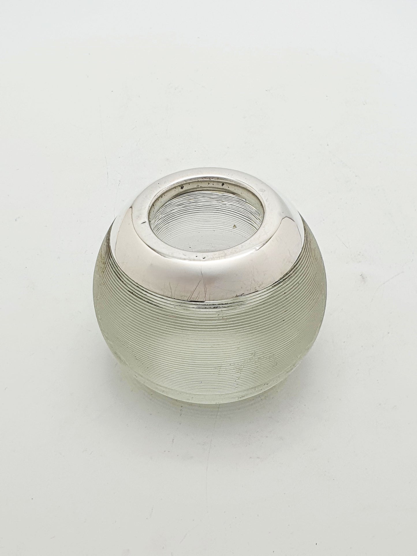 Nice Large Antique George V Sterling Silver & Textured Glass Match Striker - 1913