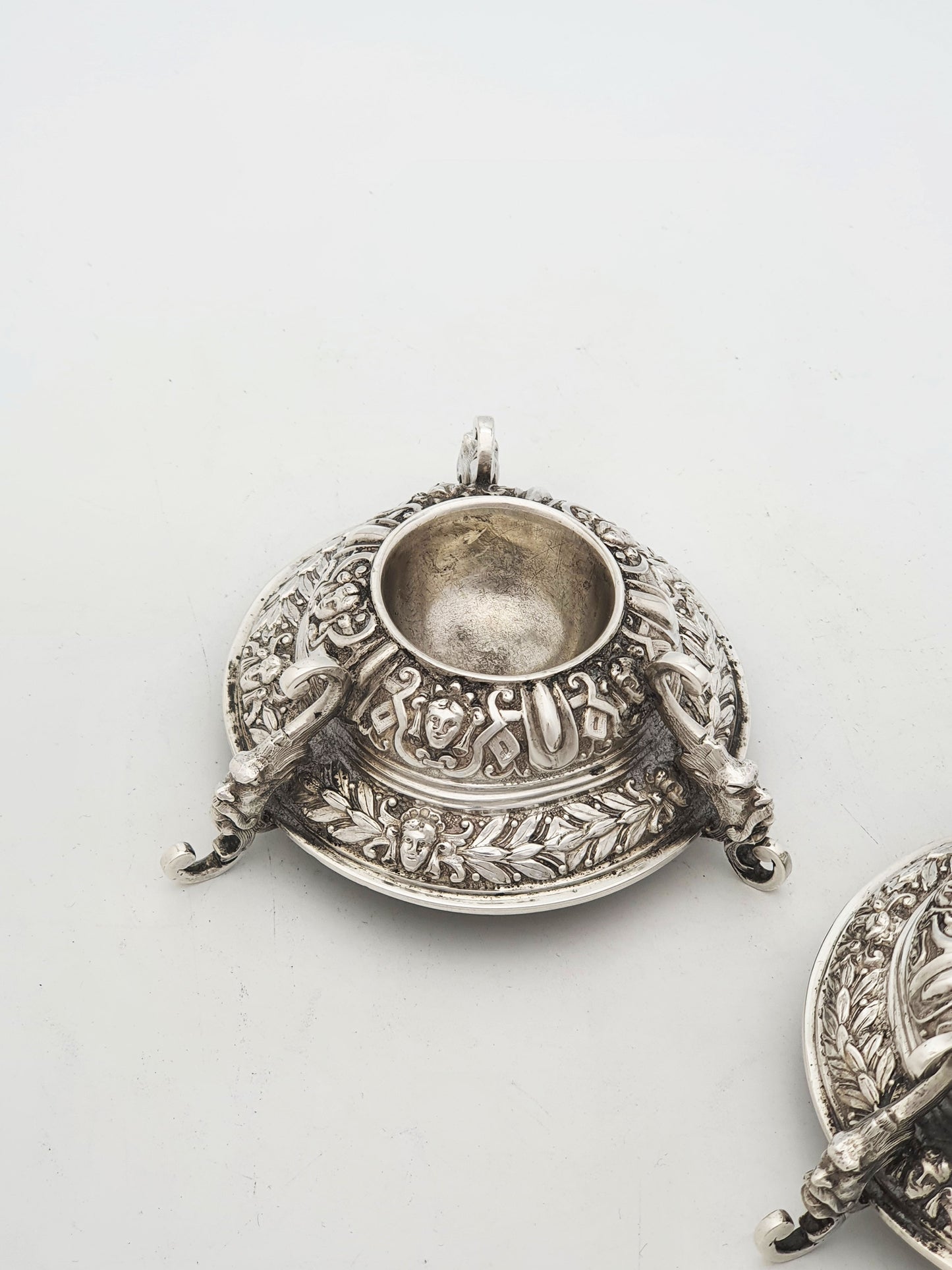 Striking Pair of Antique Victorian Sterling Silver Salt Cellars – London, 1870