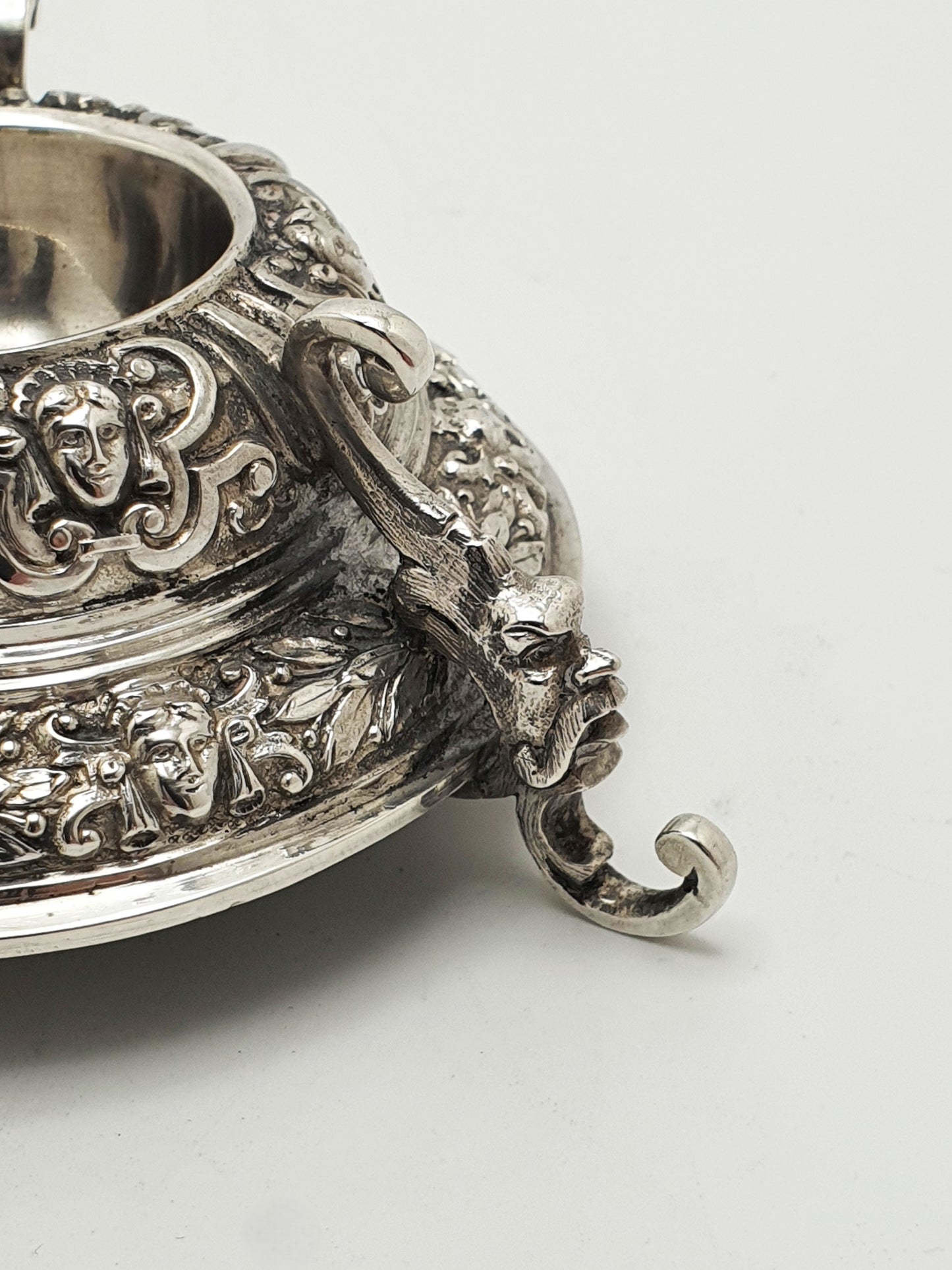 Striking Pair of Antique Victorian Sterling Silver Salt Cellars – London, 1870