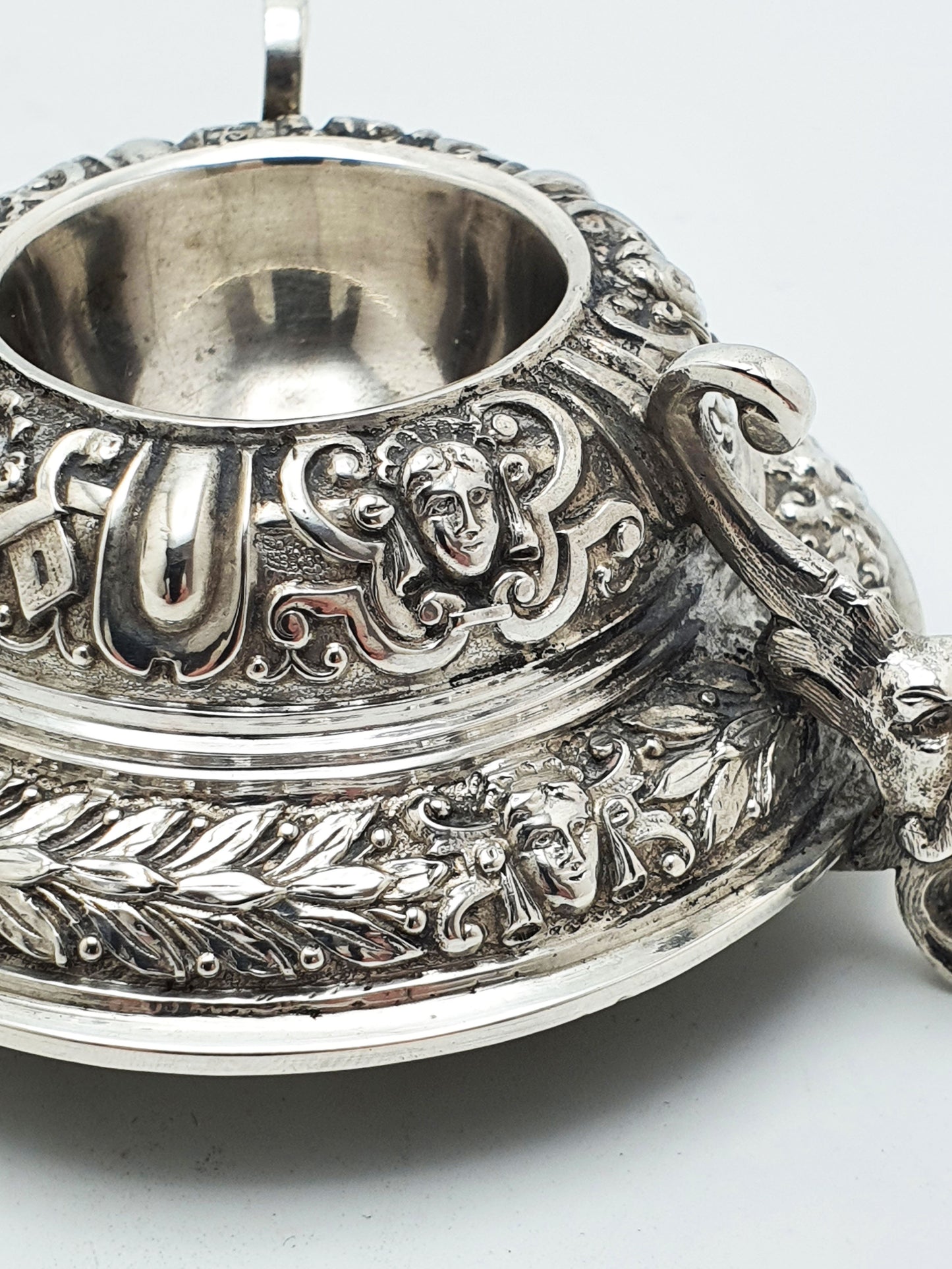 Striking Pair of Antique Victorian Sterling Silver Salt Cellars – London, 1870