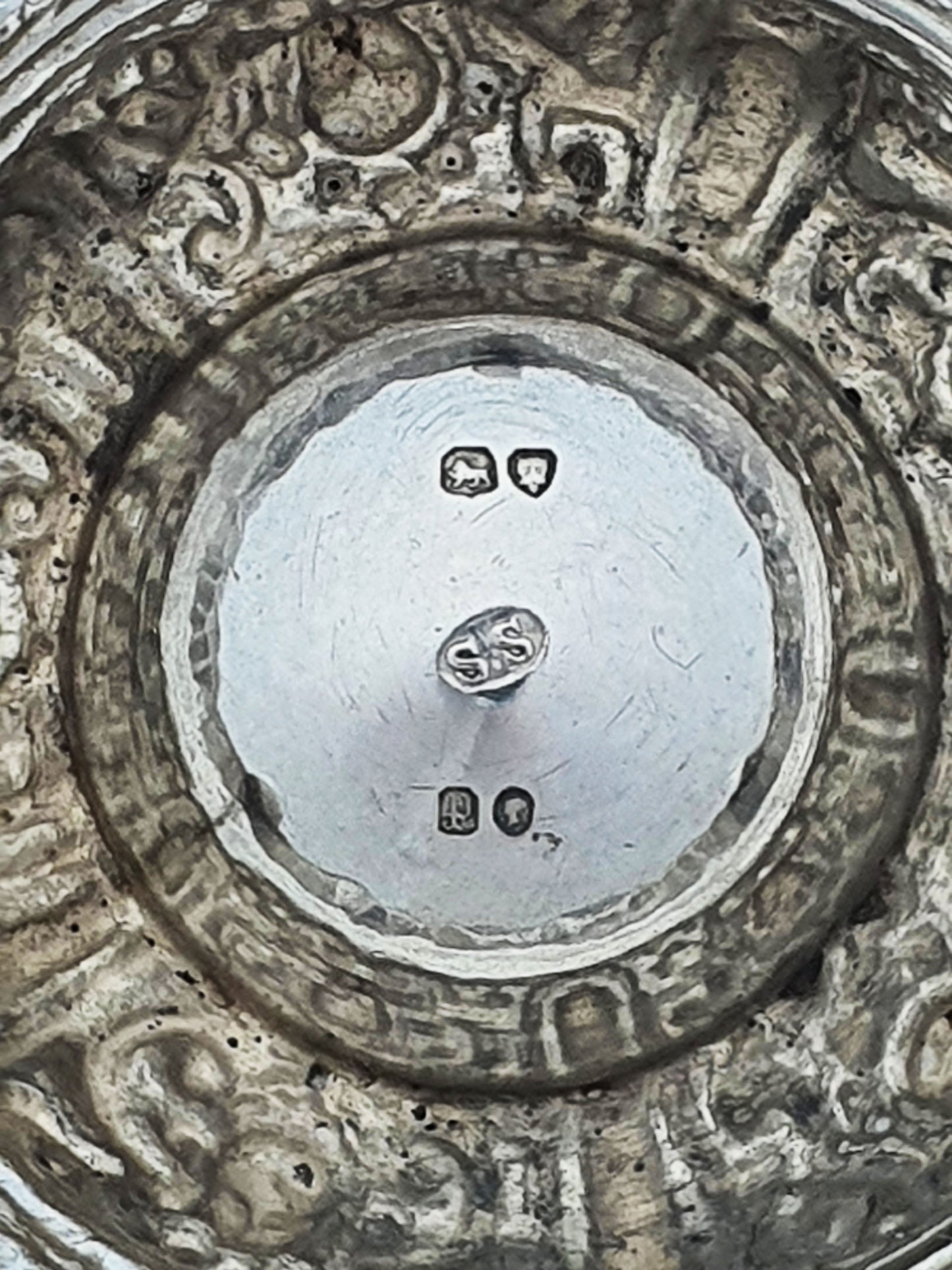 Striking Pair of Antique Victorian Sterling Silver Salt Cellars – London, 1870