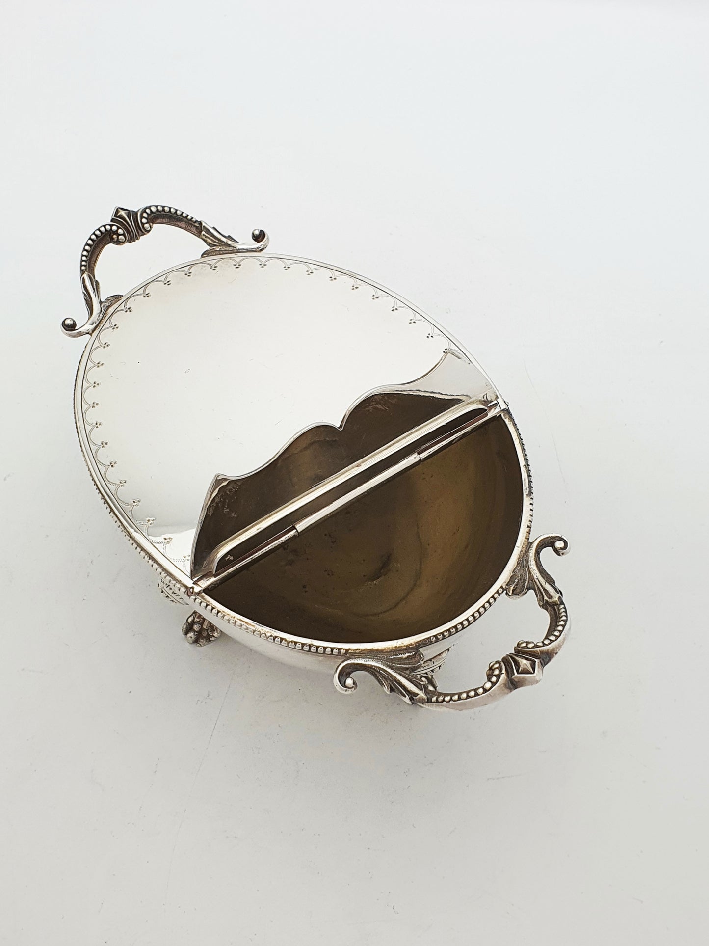 Ornate Antique Victorian Spoon Warmer with Lions Paw Feet – circa 1880