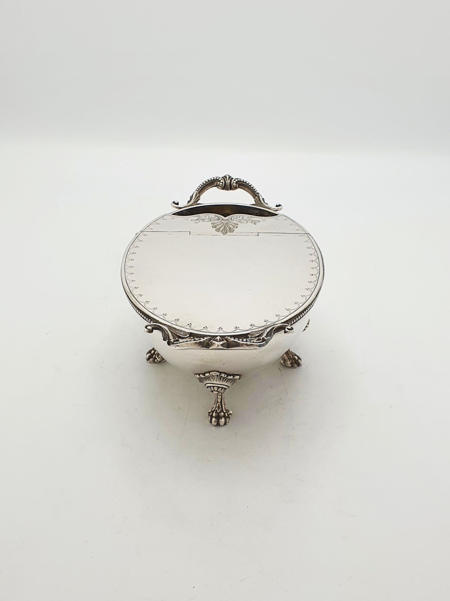Ornate Antique Victorian Spoon Warmer with Lions Paw Feet – circa 1880