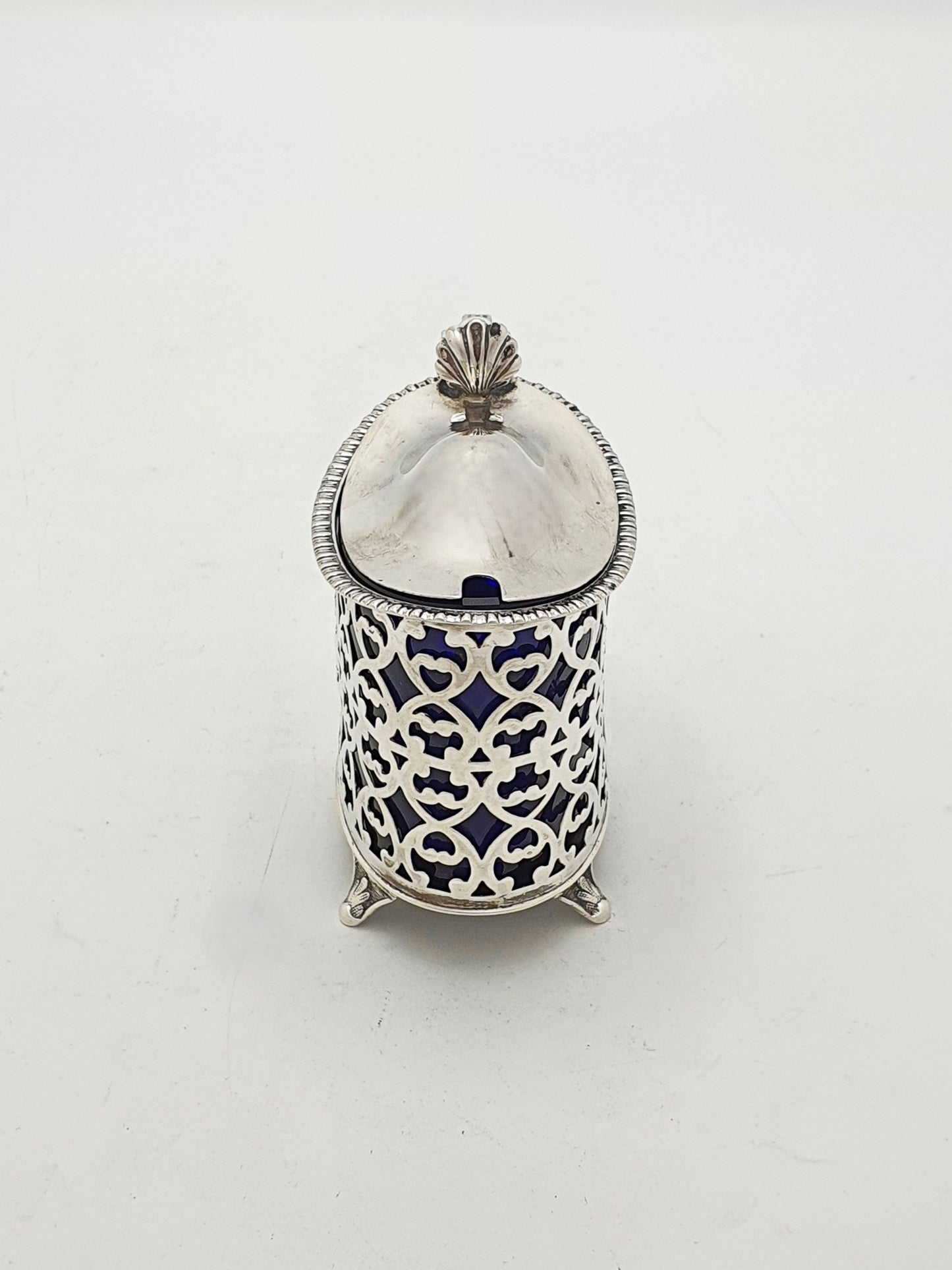 Lovely Antique Victorian Sterling Silver Pierced Mustard Pot - 1900