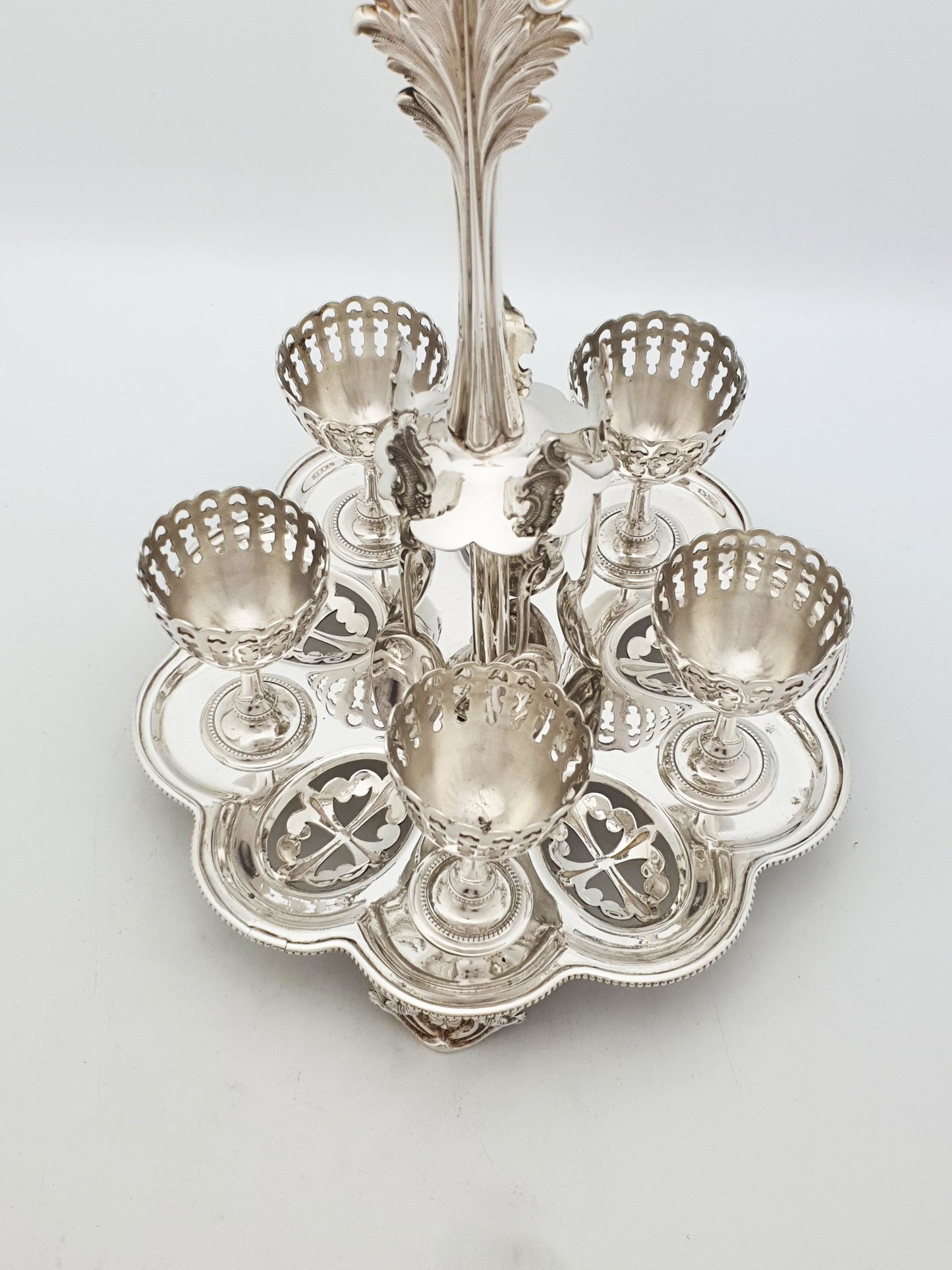 Fabulous Antique Victorian Egg Cruet Set With Serpent Handle – circa 1890