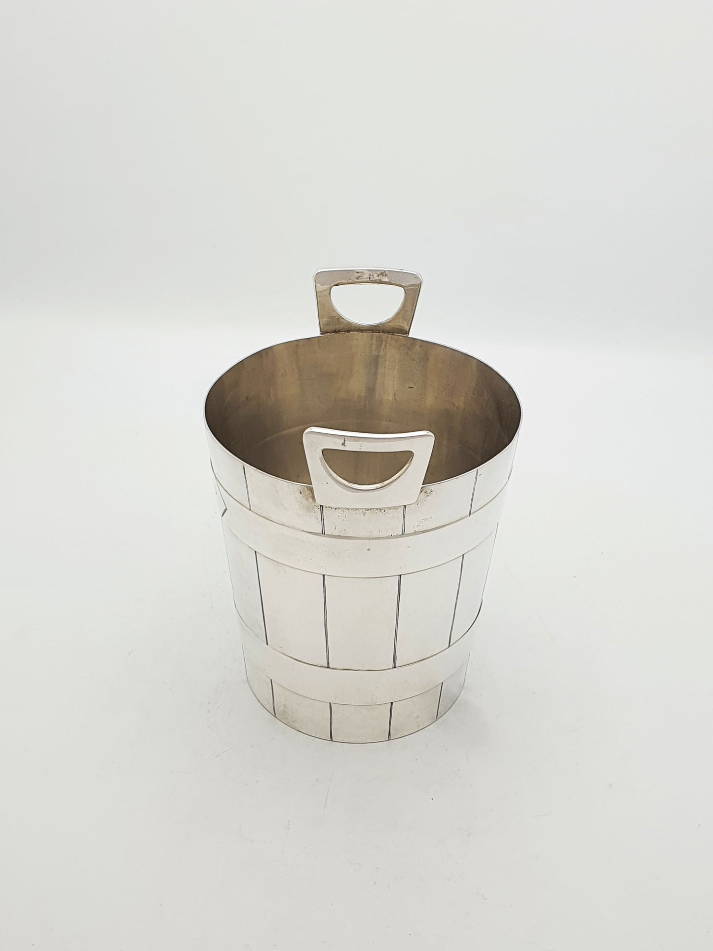 Lovely Antique Silver Plated Ice Bucket ‘Barrel’ With Claw Tongs – circa 1905