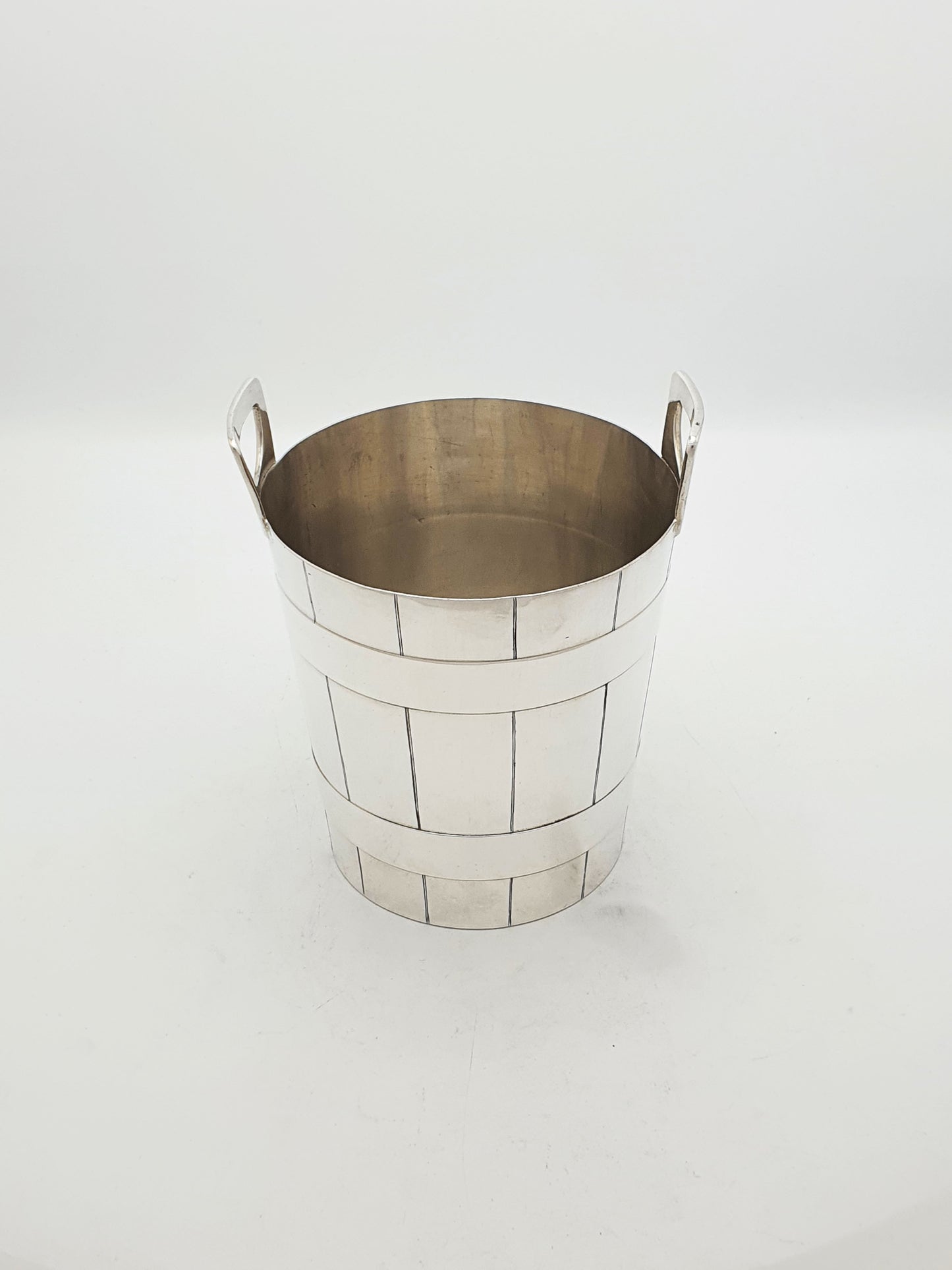Lovely Antique Silver Plated Ice Bucket ‘Barrel’ With Claw Tongs – circa 1905