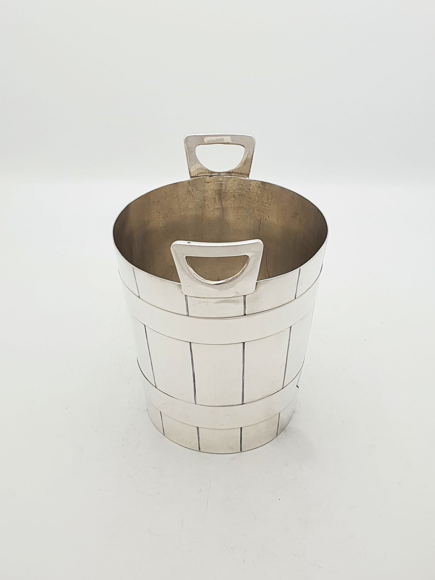 Lovely Antique Silver Plated Ice Bucket ‘Barrel’ With Claw Tongs – circa 1905