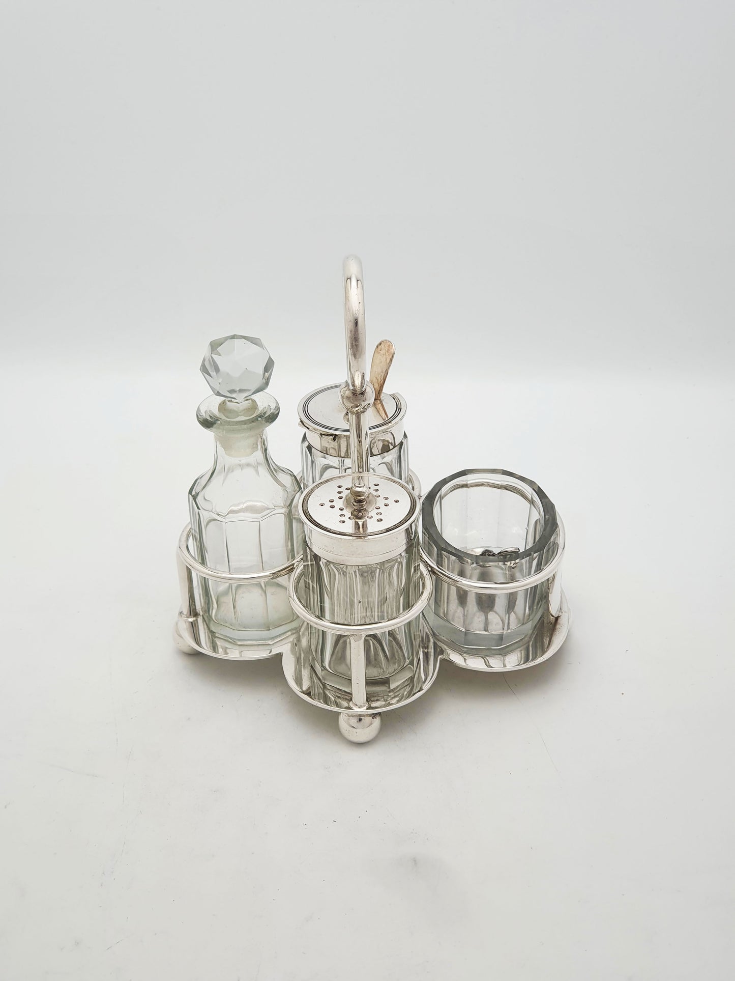 RAF Silver Plated Cruet Set With Glass Bottles By Walker & Hall – circa 1930