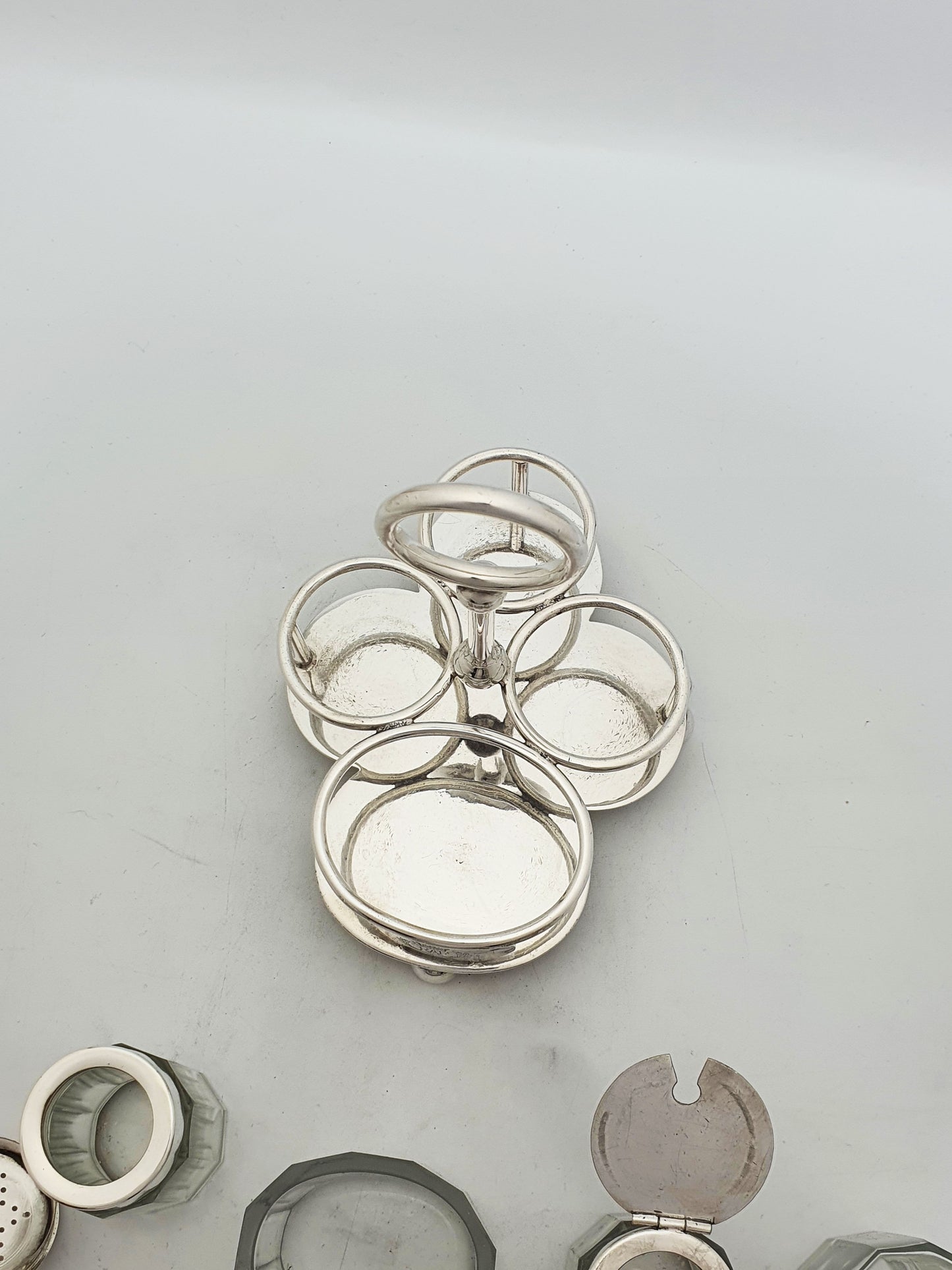 RAF Silver Plated Cruet Set With Glass Bottles By Walker & Hall – circa 1930