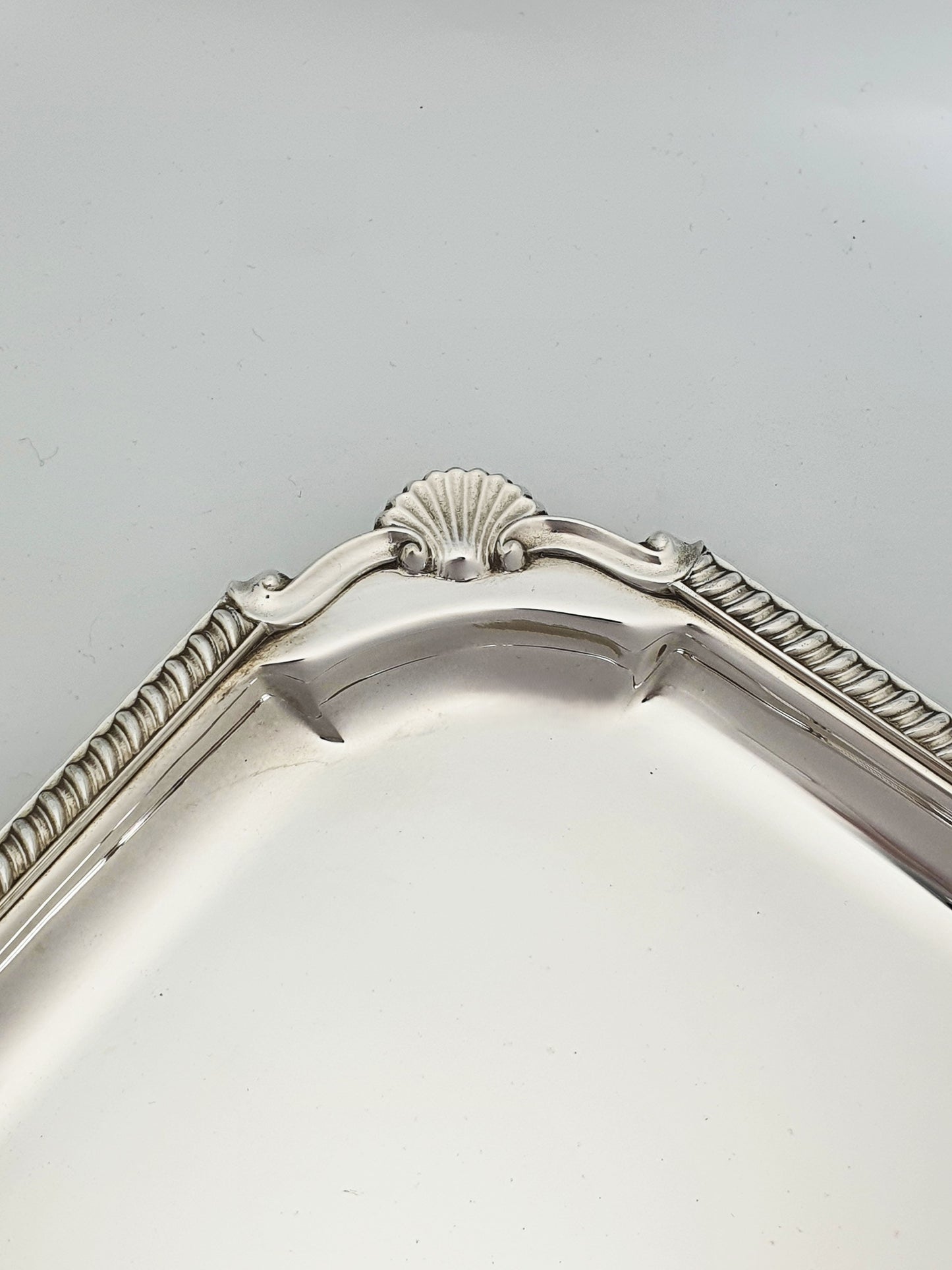 Art Deco Silver Plated Cocktail Tray With Shell Border – circa 1925