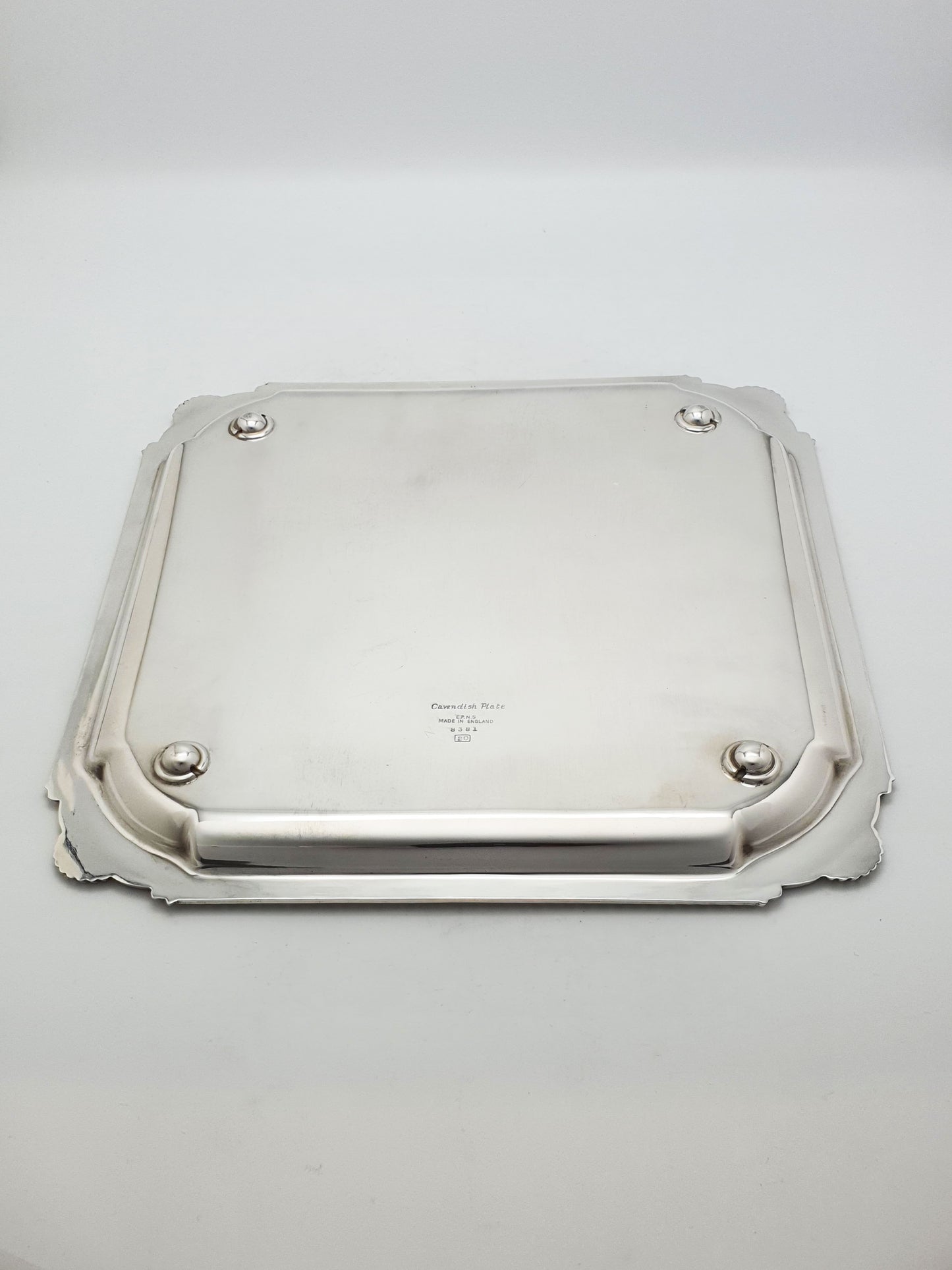 Art Deco Silver Plated Cocktail Tray With Shell Border – circa 1925