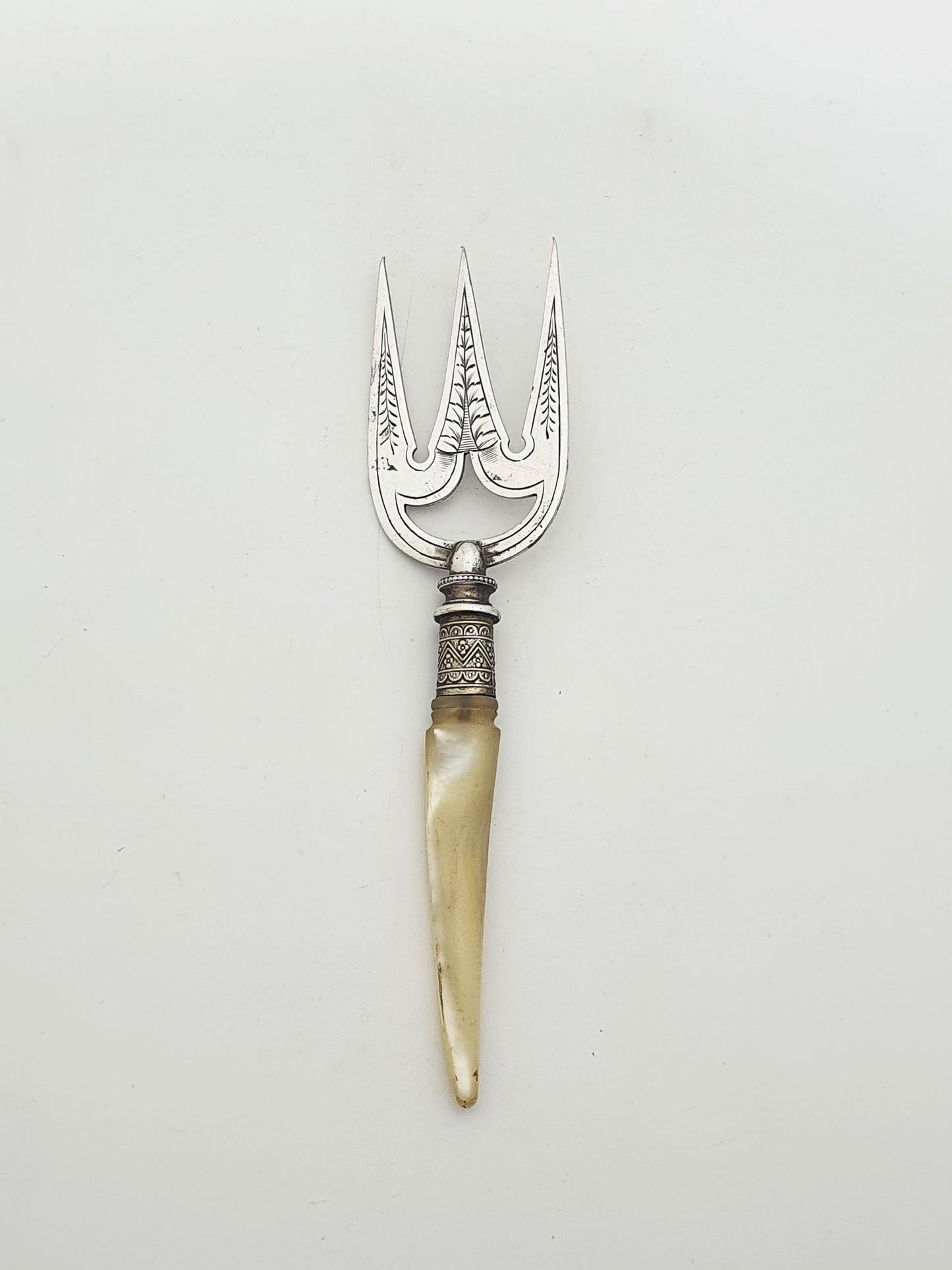 Beautifully Embossed Silver Plated Bread Basket With Fork – circa 1930