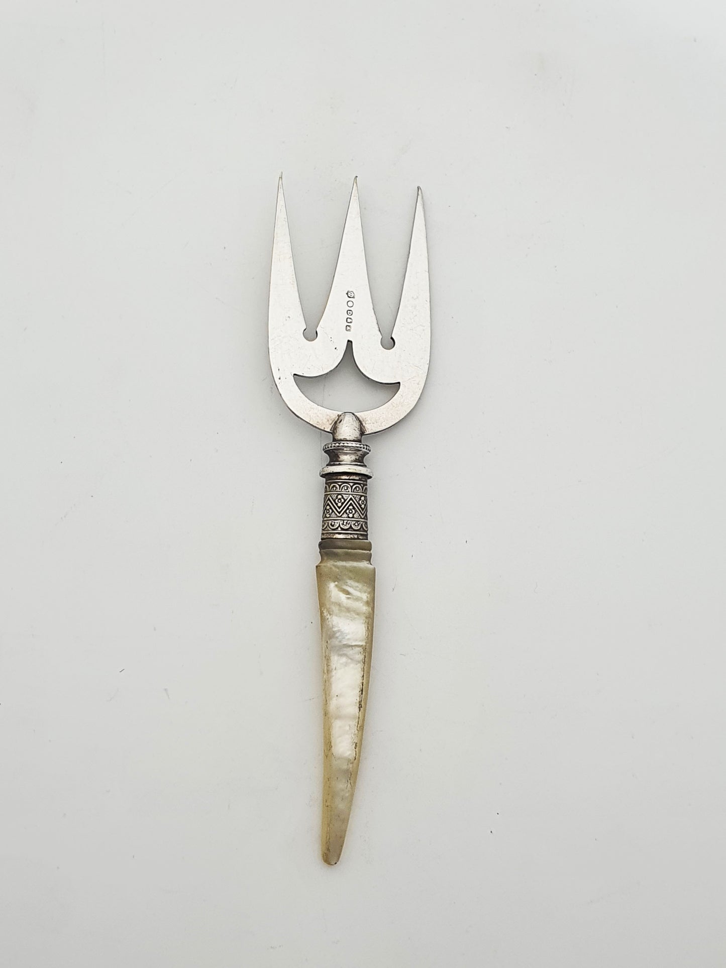 Beautifully Embossed Silver Plated Bread Basket With Fork – circa 1930