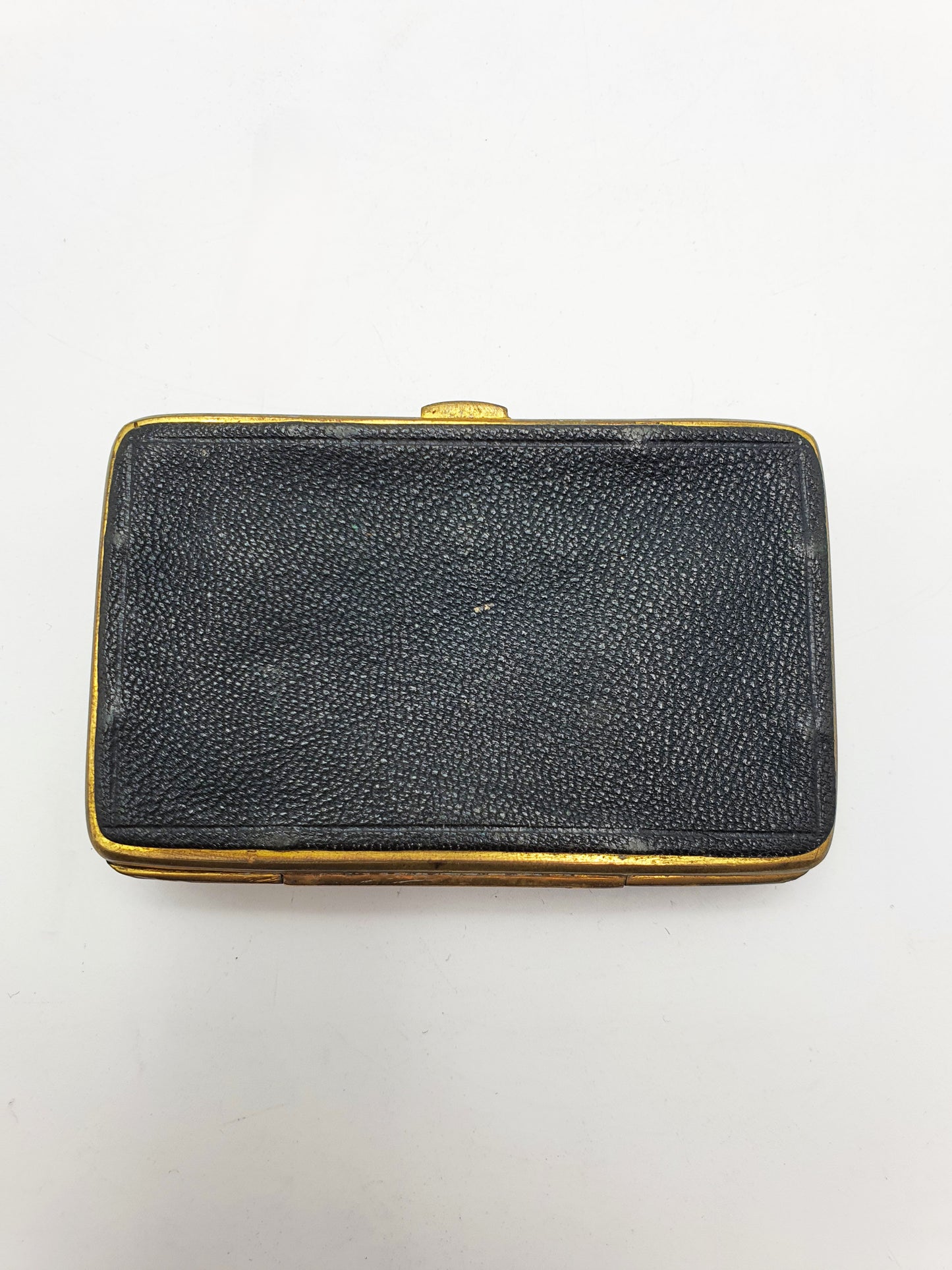 Lovely Antique French Leather Purse With Copper Repoussé Front – circa 1900