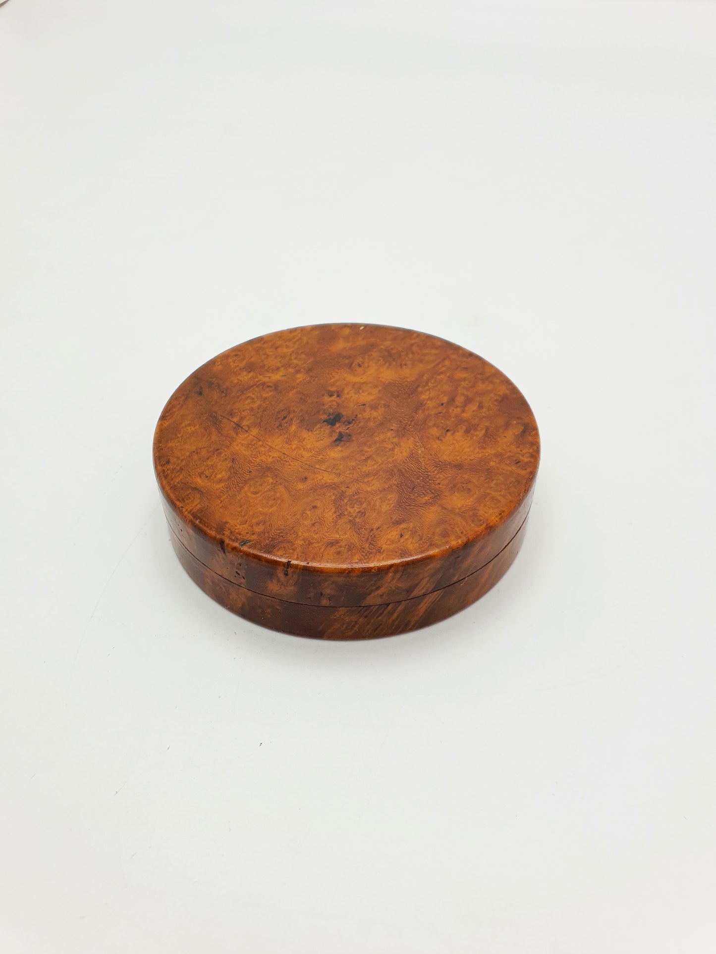 Antique Victorian Burr Walnut Turned Snuff Box - 1880