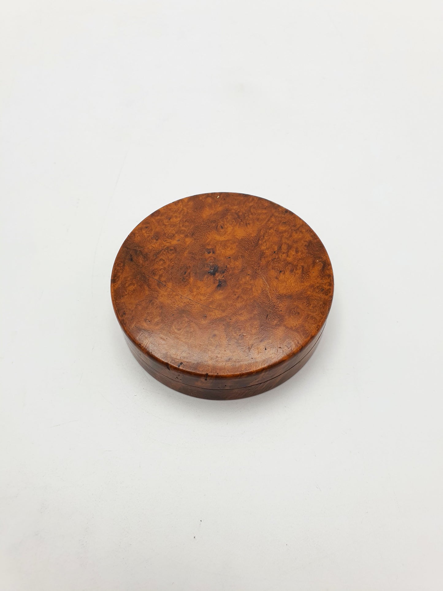 Antique Victorian Burr Walnut Turned Snuff Box - 1880