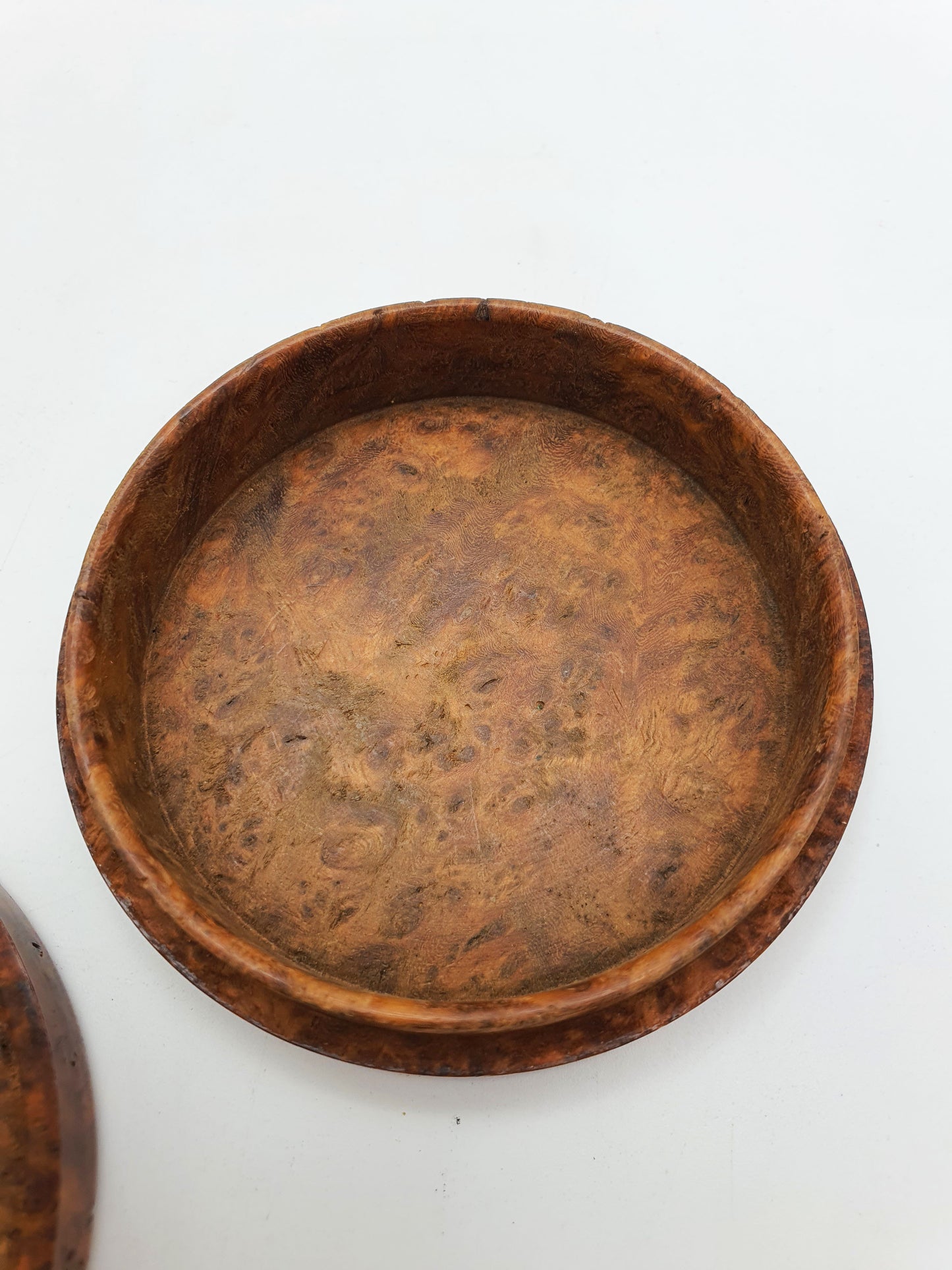 Antique Victorian Burr Walnut Turned Snuff Box - 1880