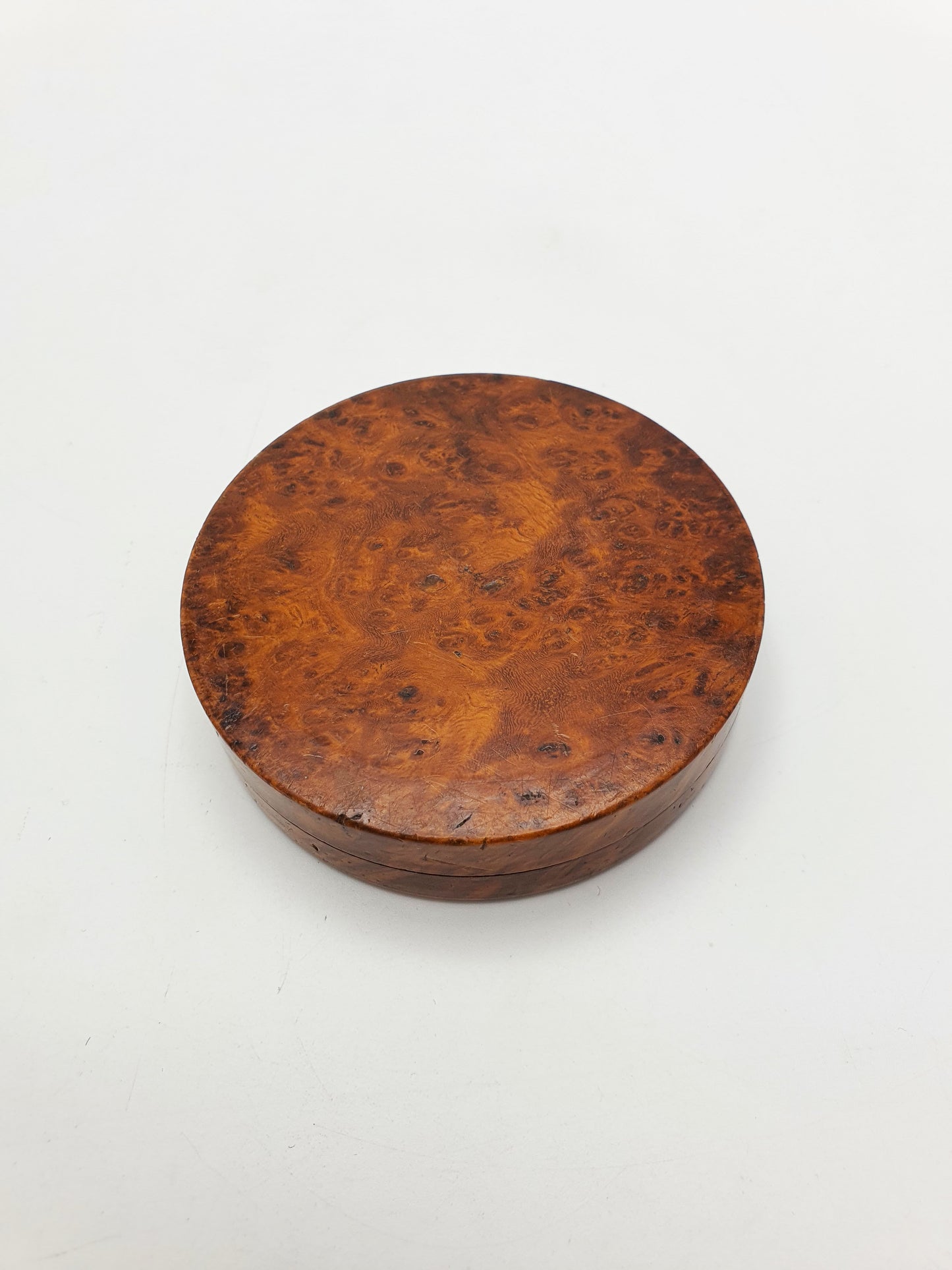 Antique Victorian Burr Walnut Turned Snuff Box - 1880