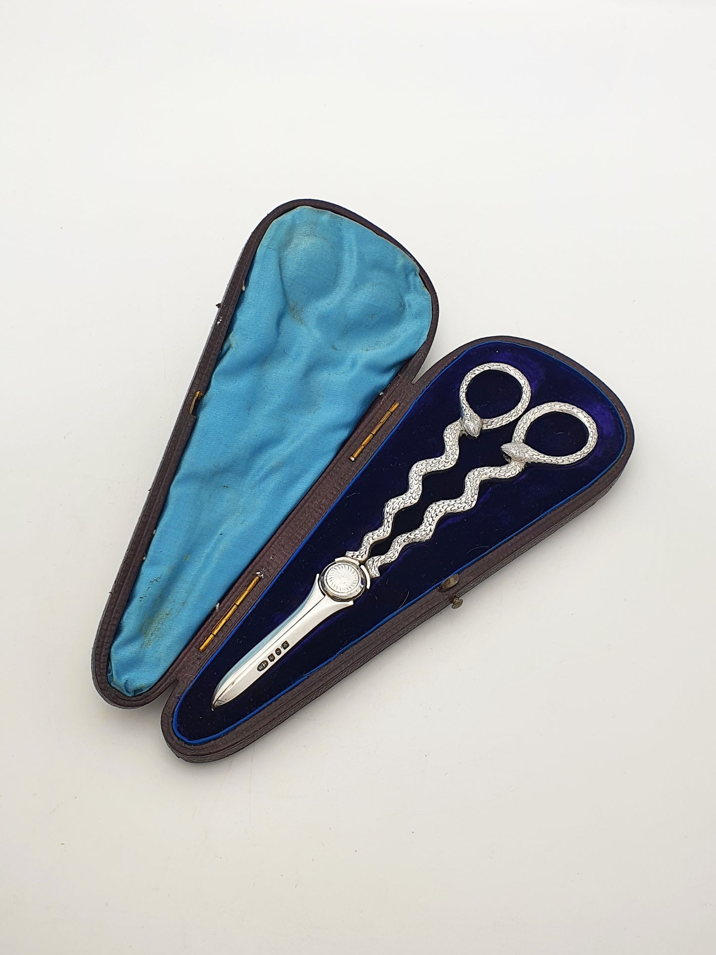 Splendid Antique Victorian Grape Scissors With Snake Handles – circa 1880