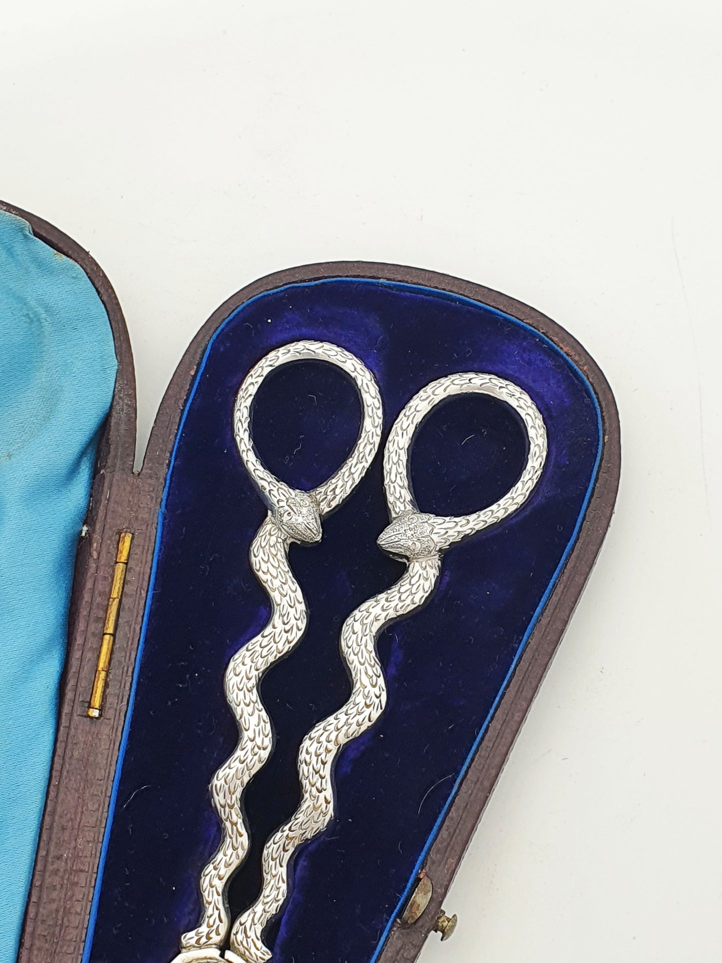 Splendid Antique Victorian Grape Scissors With Snake Handles – circa 1880