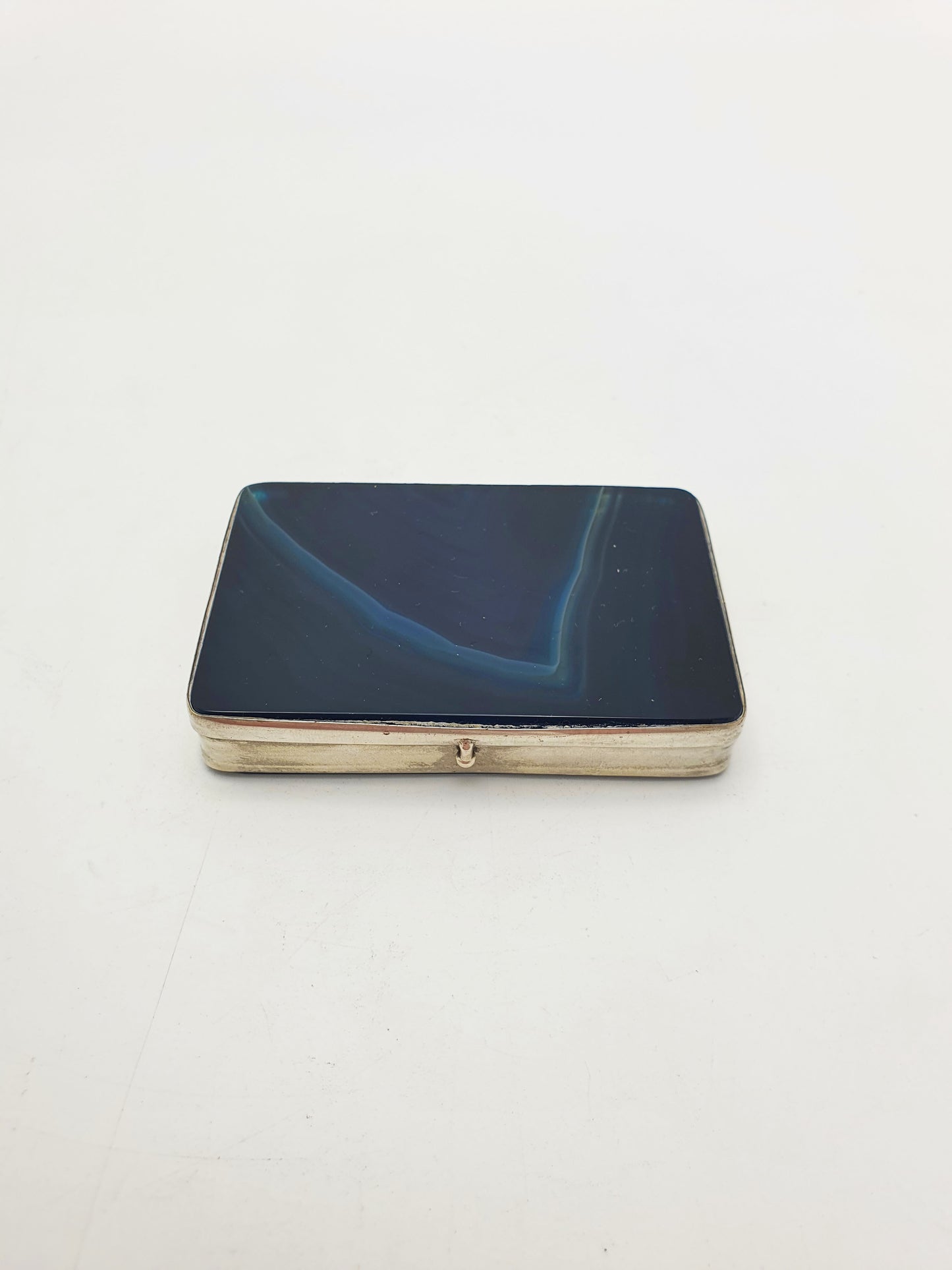 Stunning Antique Victorian Blue Agate Trinket Box – circa 1900