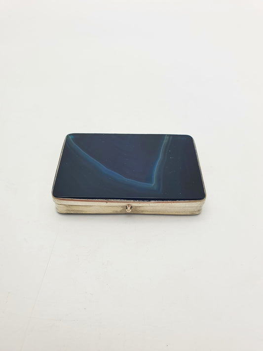 Stunning Antique Victorian Blue Agate Trinket Box – circa 1900