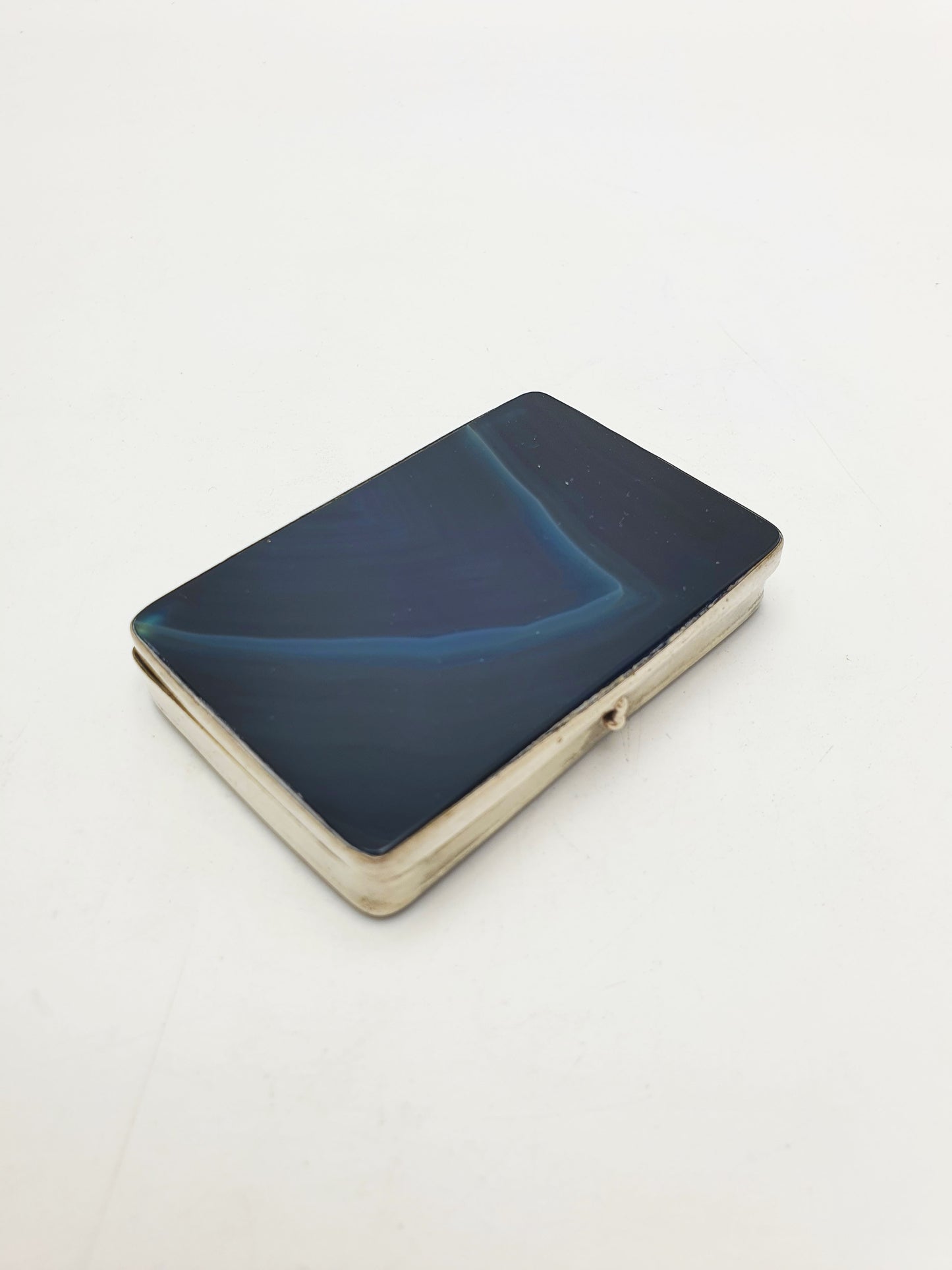 Stunning Antique Victorian Blue Agate Trinket Box – circa 1900