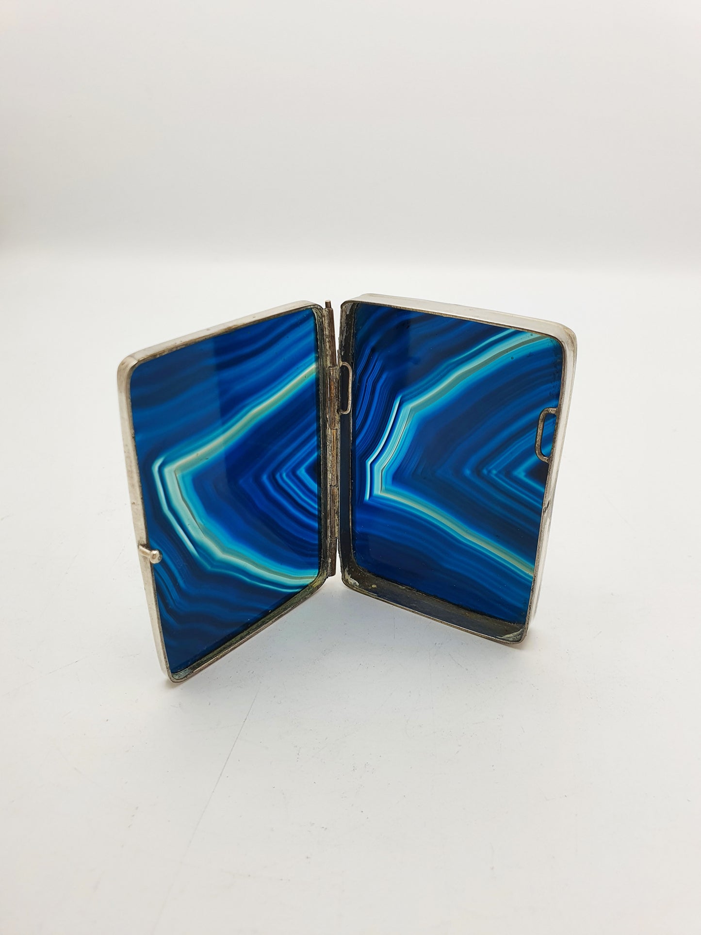 Stunning Antique Victorian Blue Agate Trinket Box – circa 1900