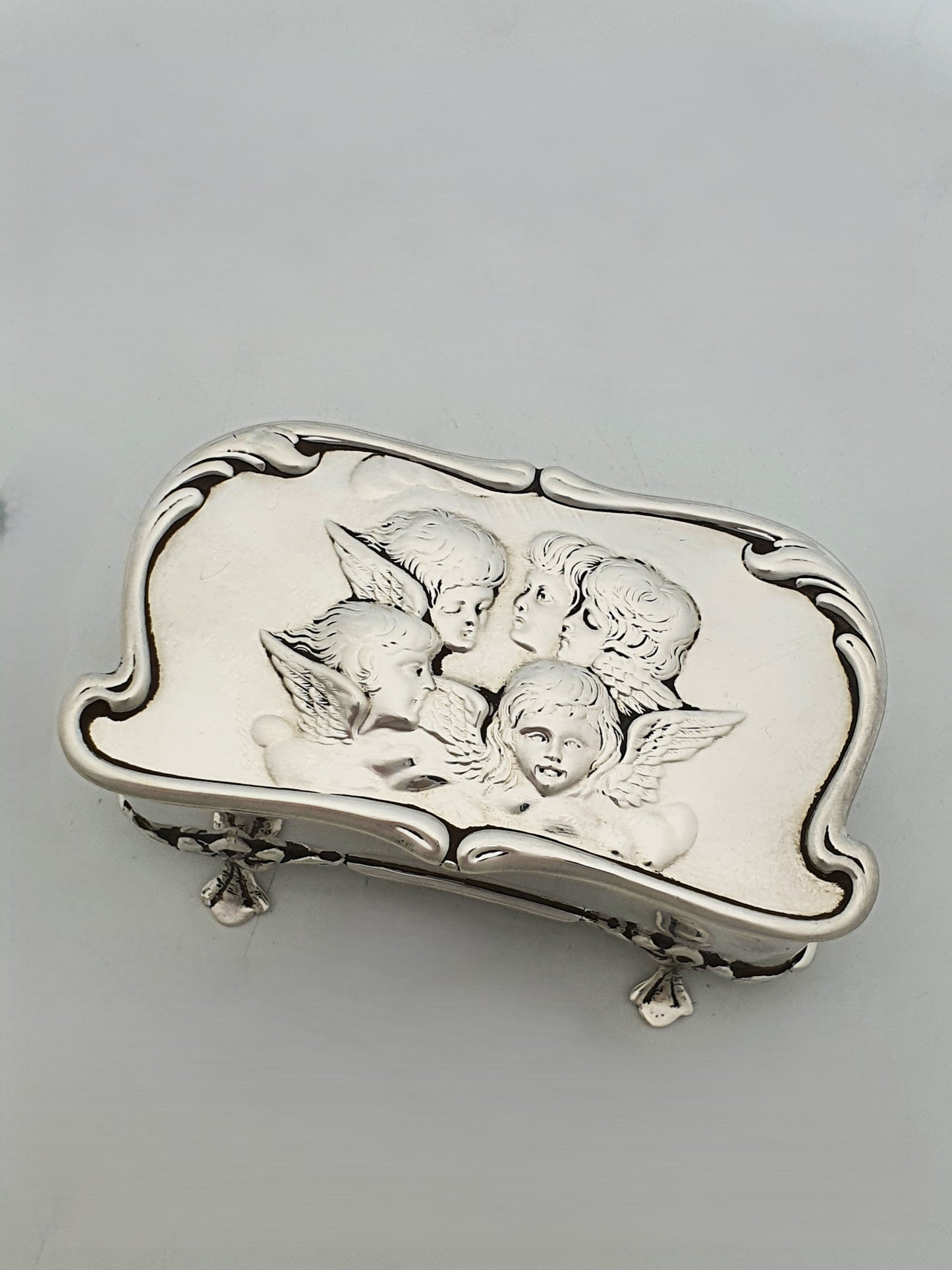 Antique Edwardian Solid Silver and Gilt Interior Trinket Box - 1906