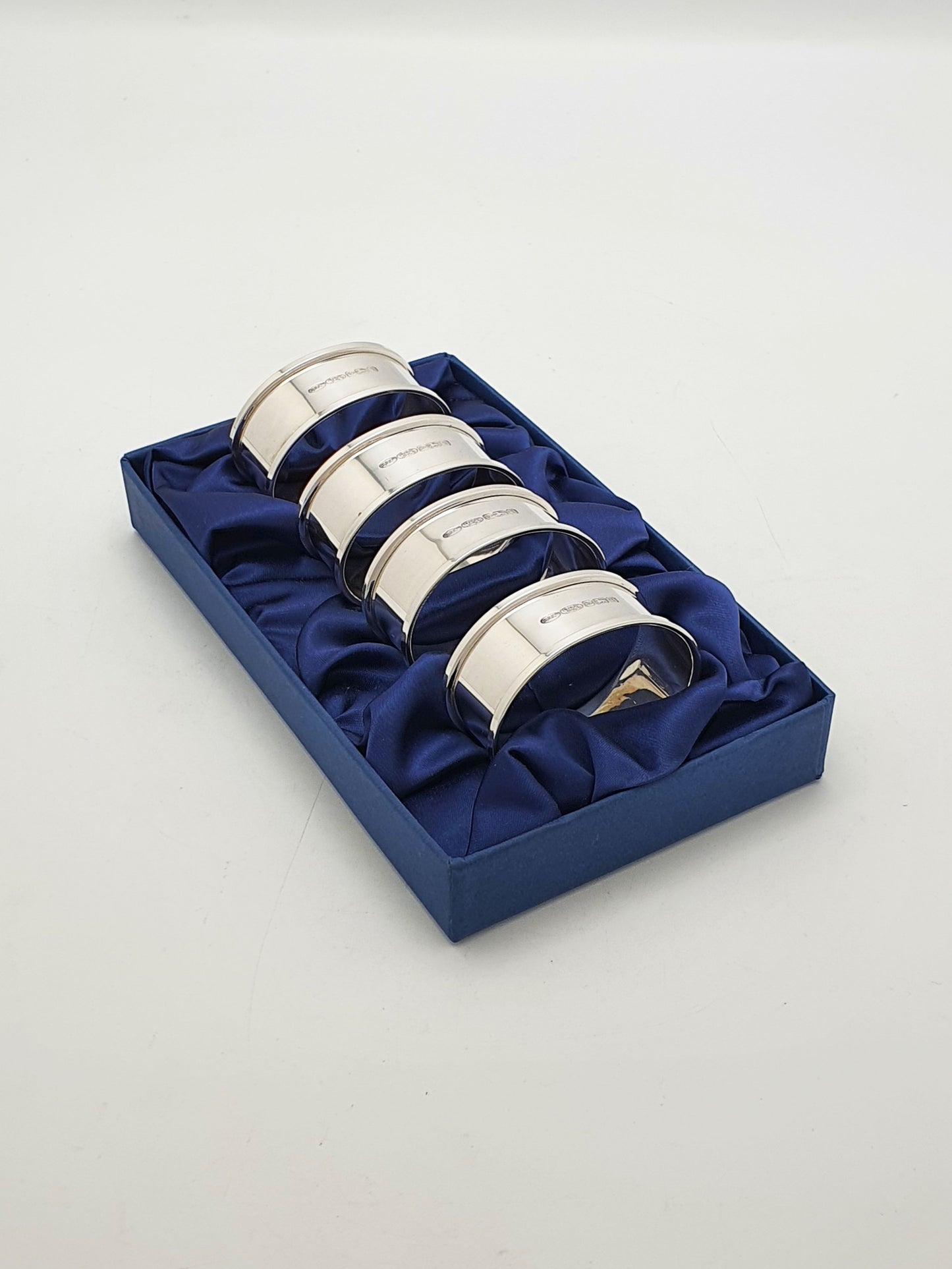 Lovely Set of Four Elizabeth II Sterling Silver Oval Napkin Rings - 2006