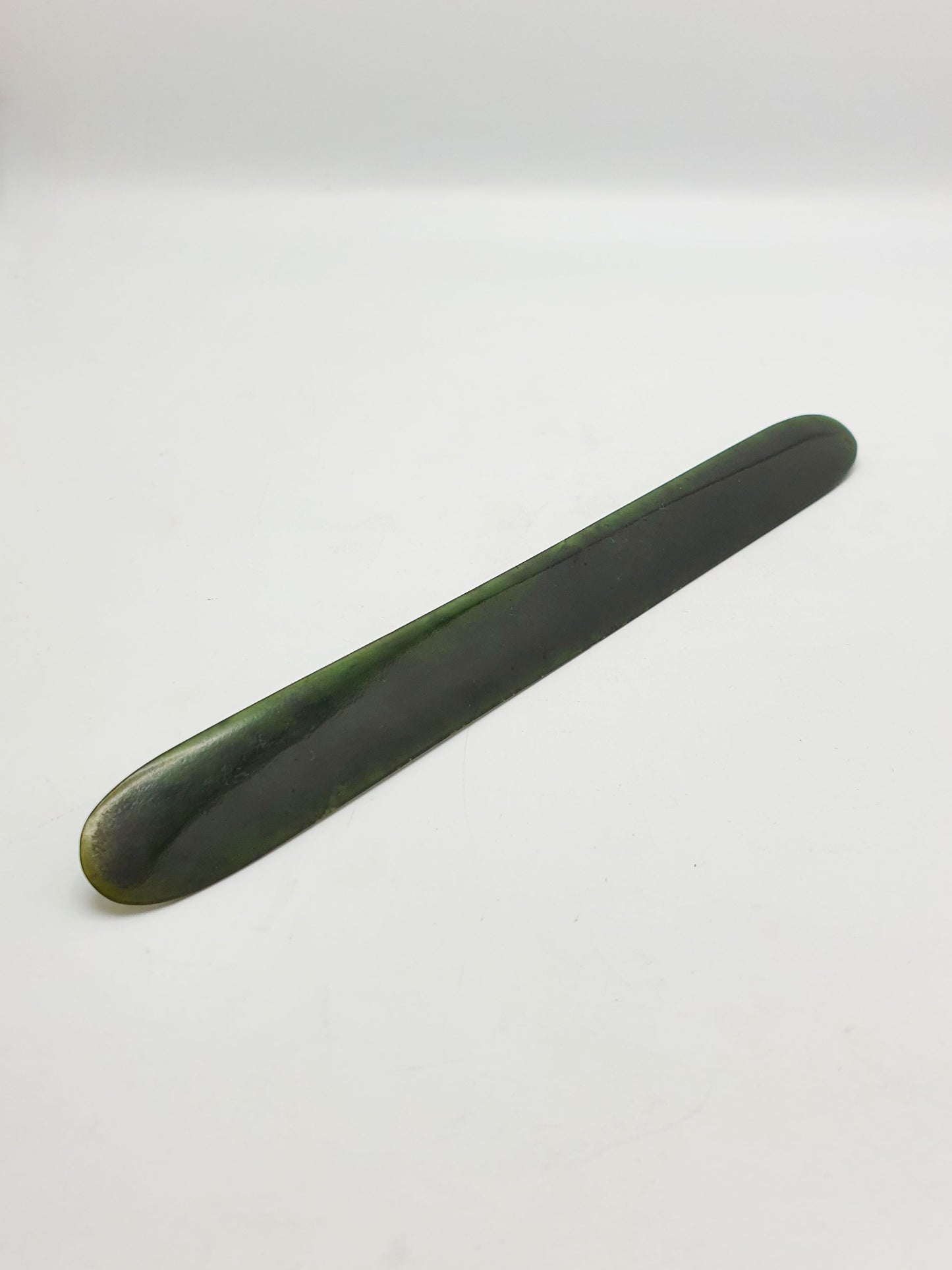 Nice Nephrite Jade Letter Opener In Deep Moss Green - circa 1900