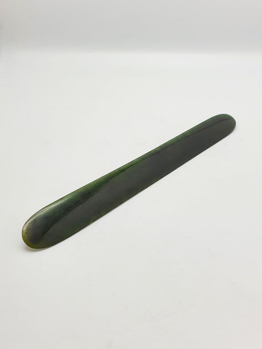 Nice Nephrite Jade Letter Opener In Deep Moss Green - circa 1900