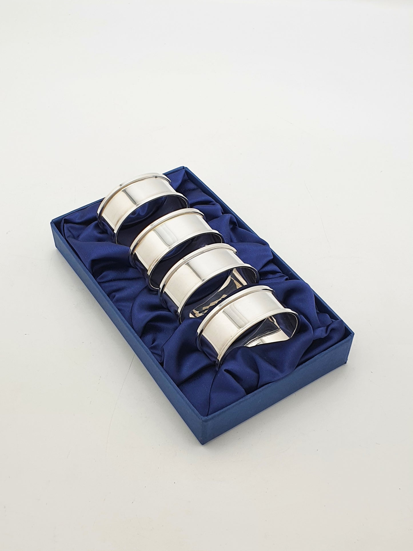 Lovely Set of Four Elizabeth II Sterling Silver Oval Napkin Rings - 2006