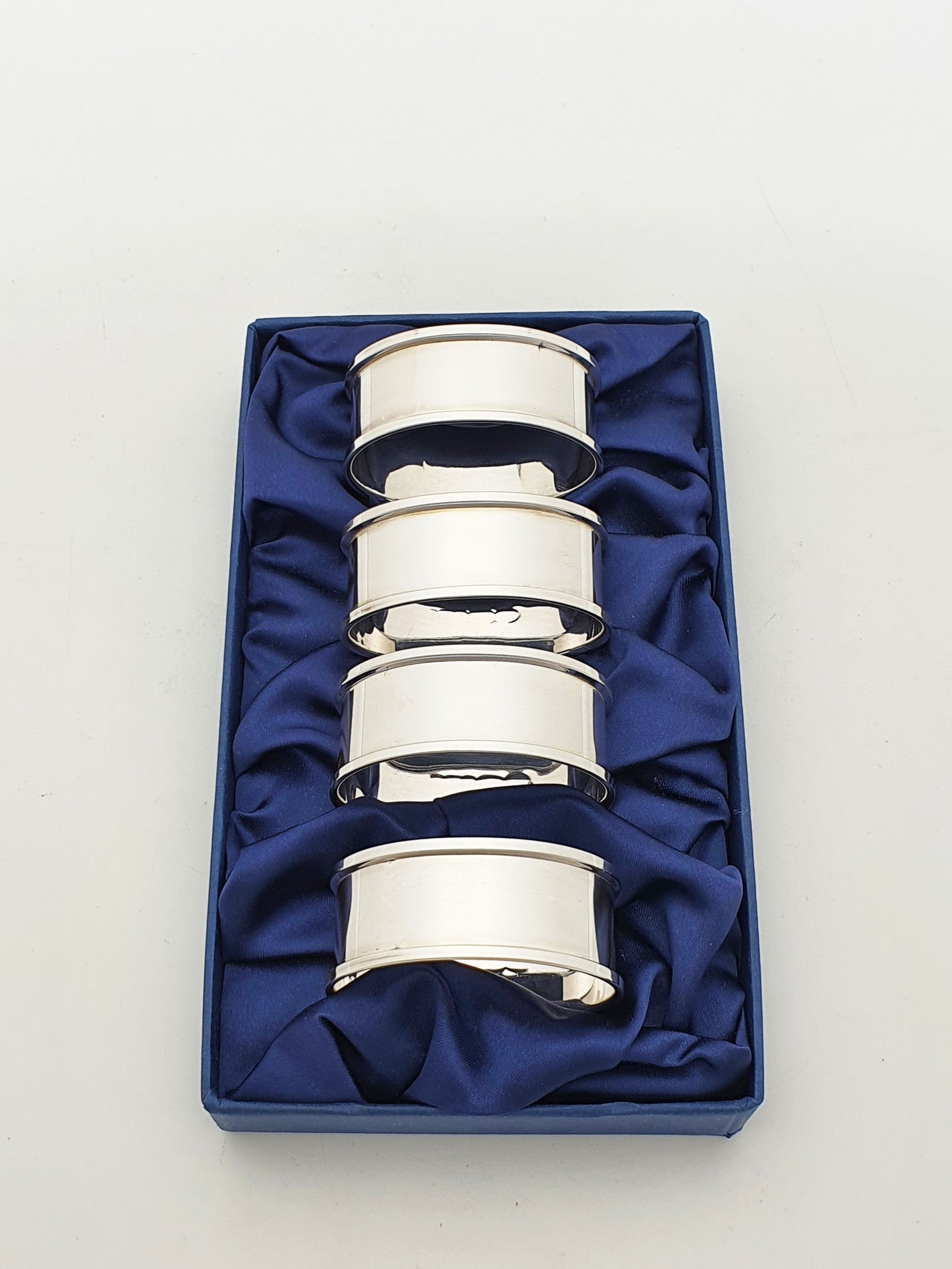 Lovely Set of Four Elizabeth II Sterling Silver Oval Napkin Rings - 2006