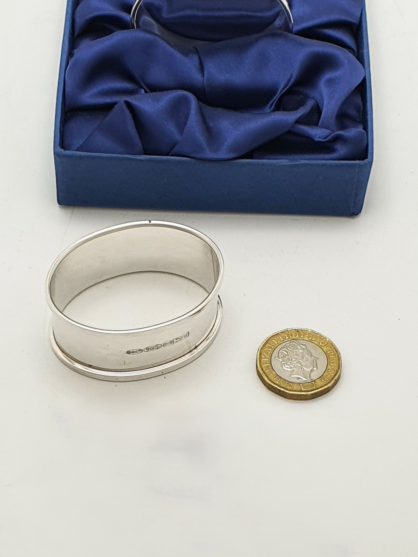 Lovely Set of Four Elizabeth II Sterling Silver Oval Napkin Rings - 2006