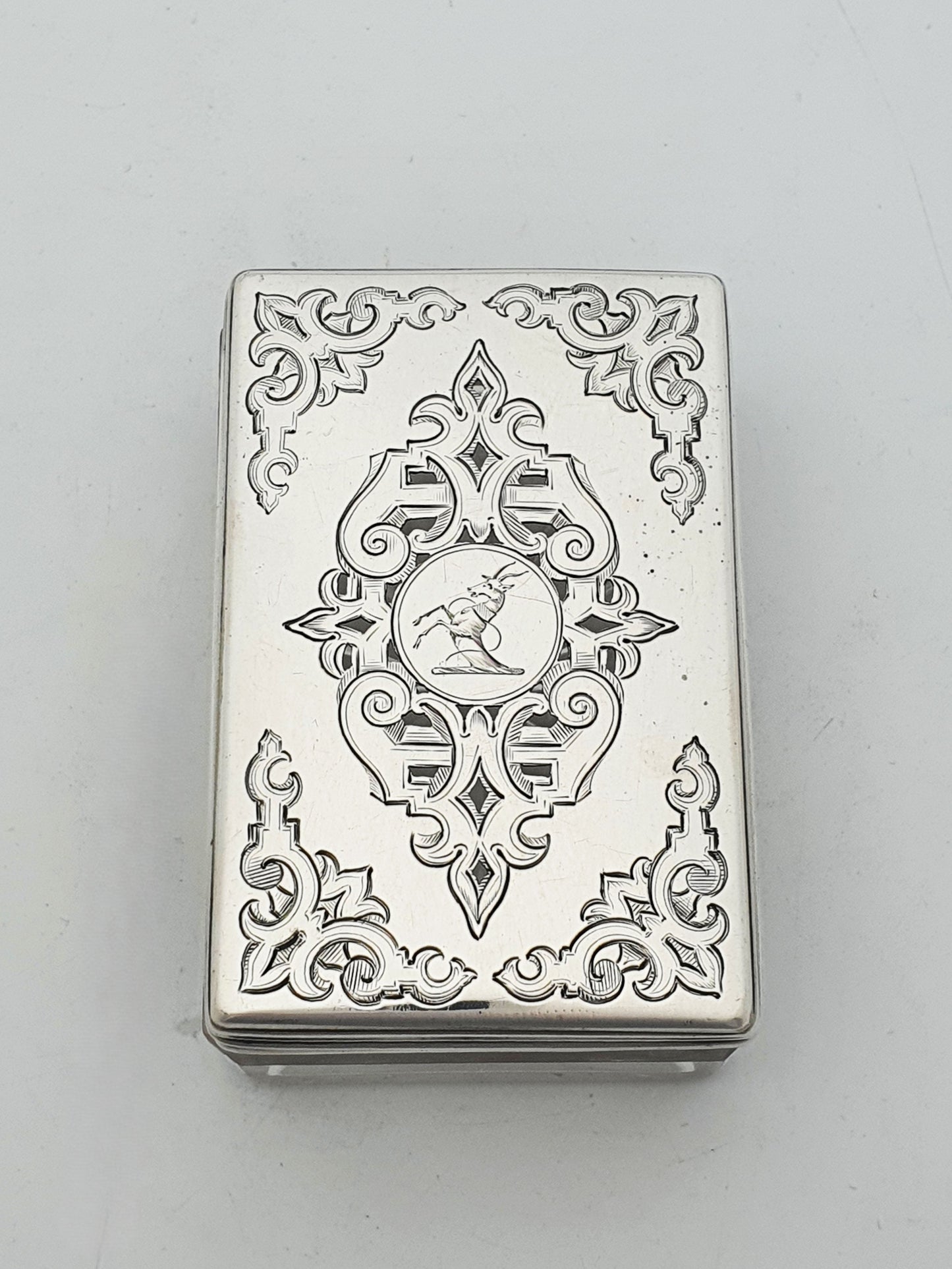 Lovely Antique Victorian Sterling Silver & Cut Glass Trinket Box – 1844