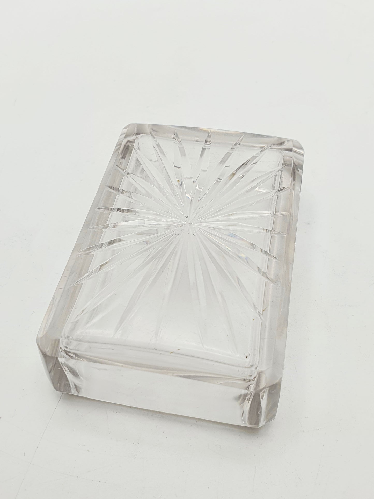 Lovely Antique Victorian Sterling Silver & Cut Glass Trinket Box – 1844