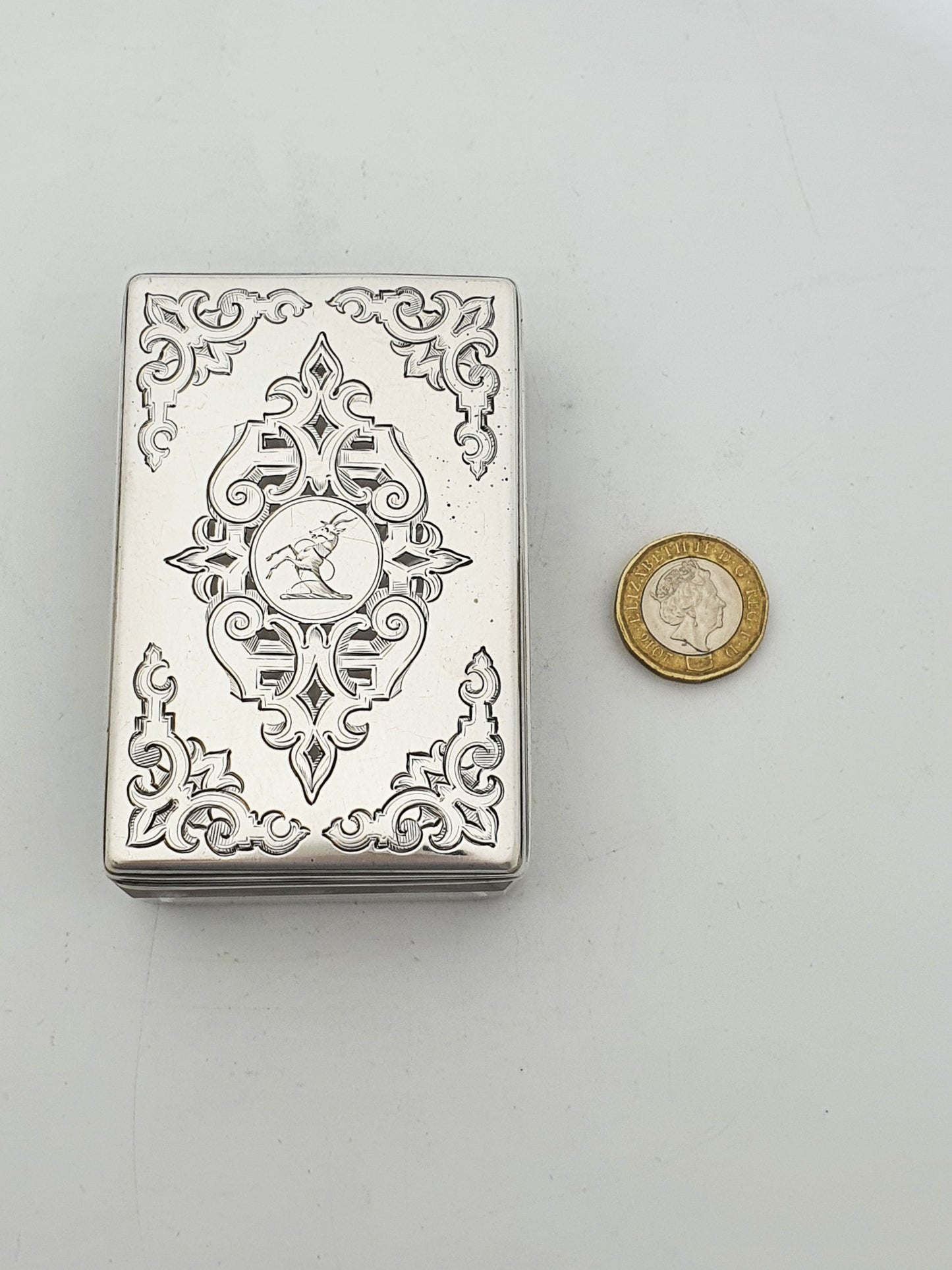 Lovely Antique Victorian Sterling Silver & Cut Glass Trinket Box – 1844