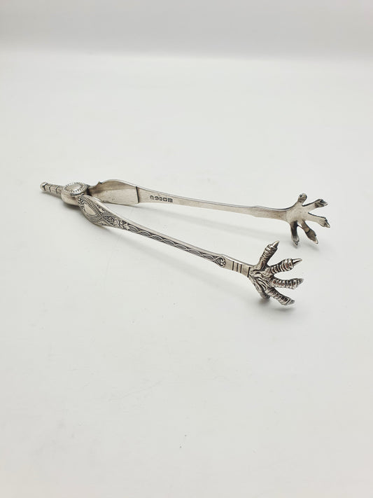 Splendid Antique Victorian Silver Plated Bird Claw Ice Tongs – circa 1930