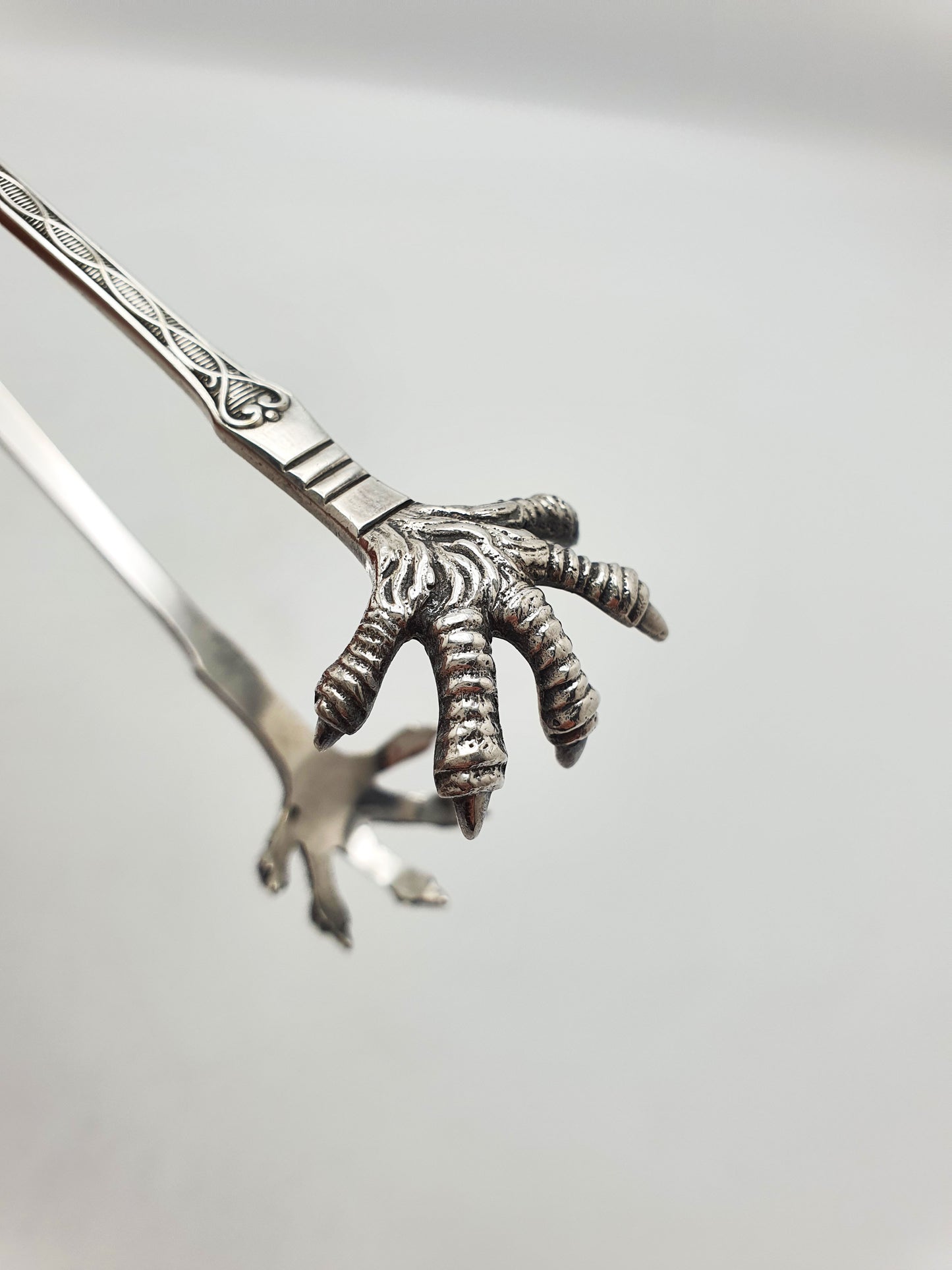 Splendid Antique Victorian Silver Plated Bird Claw Ice Tongs – circa 1930