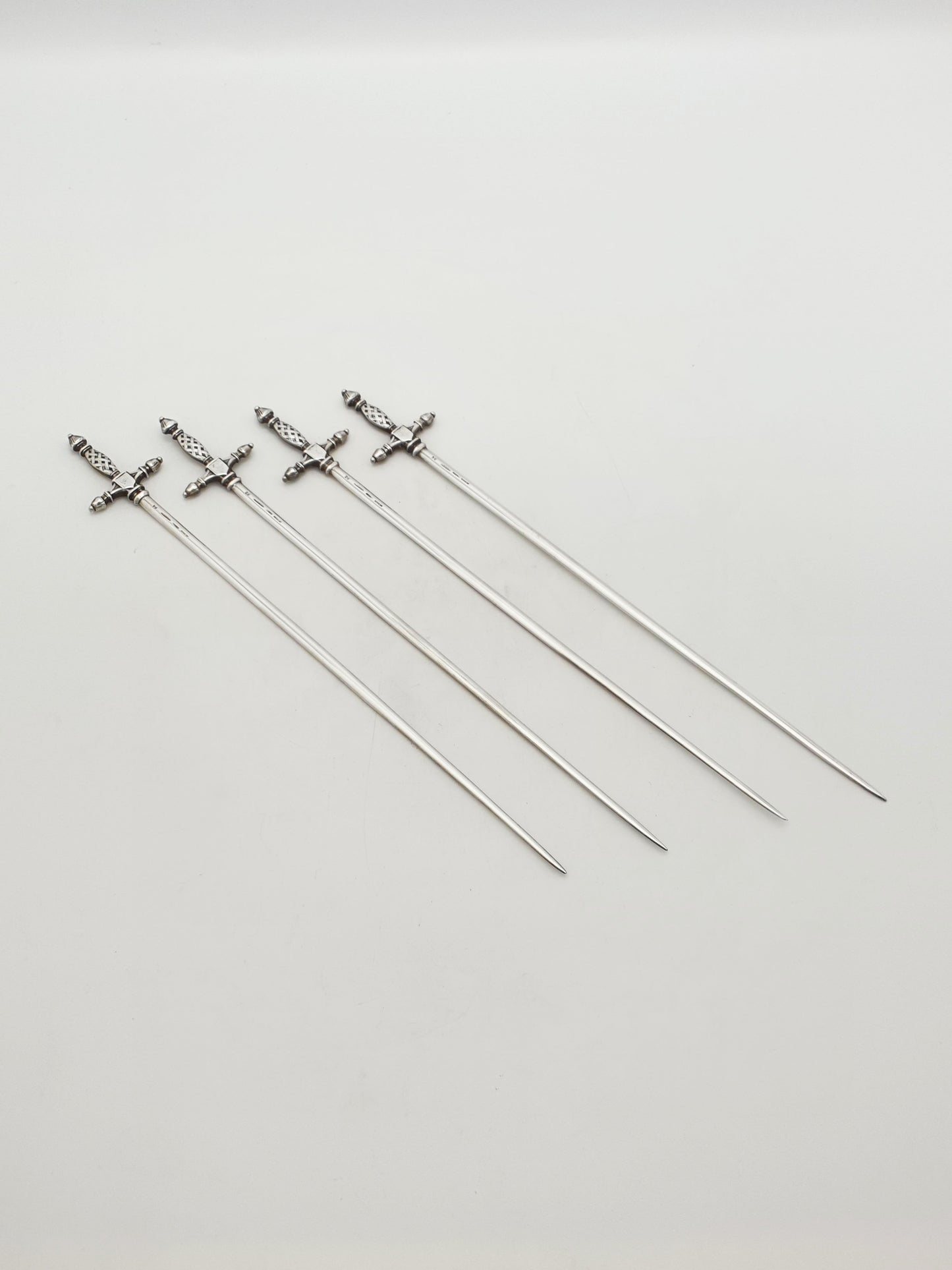 Christofle Silver Plated Sword Handle Meat Skewers Set of Four – circa 1960