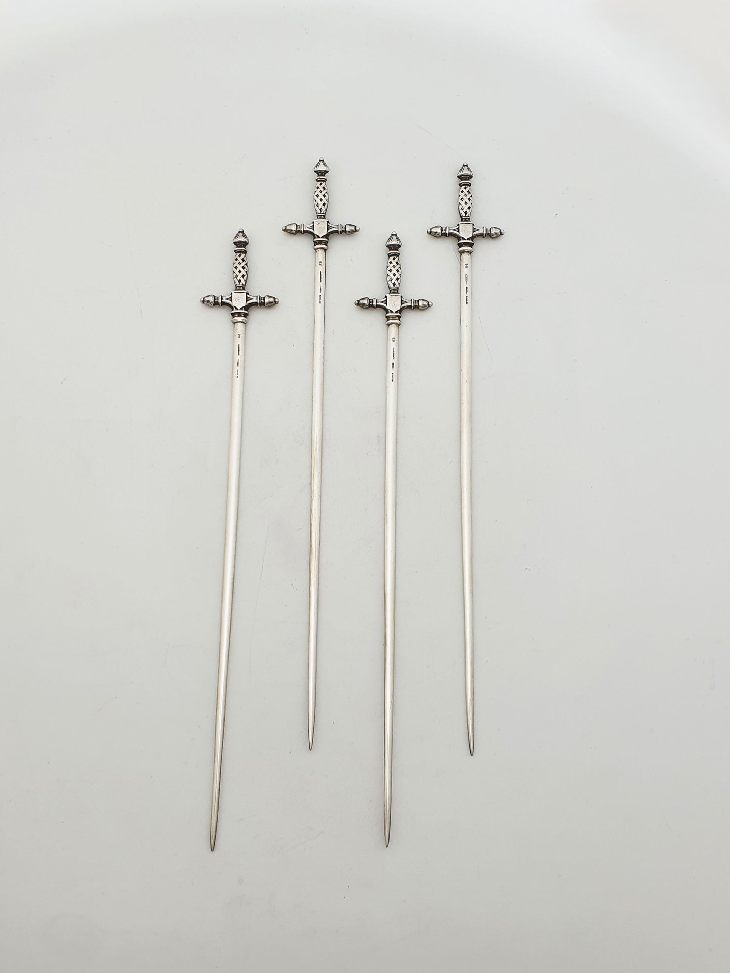 Christofle Silver Plated Sword Handle Meat Skewers Set of Four – circa 1960