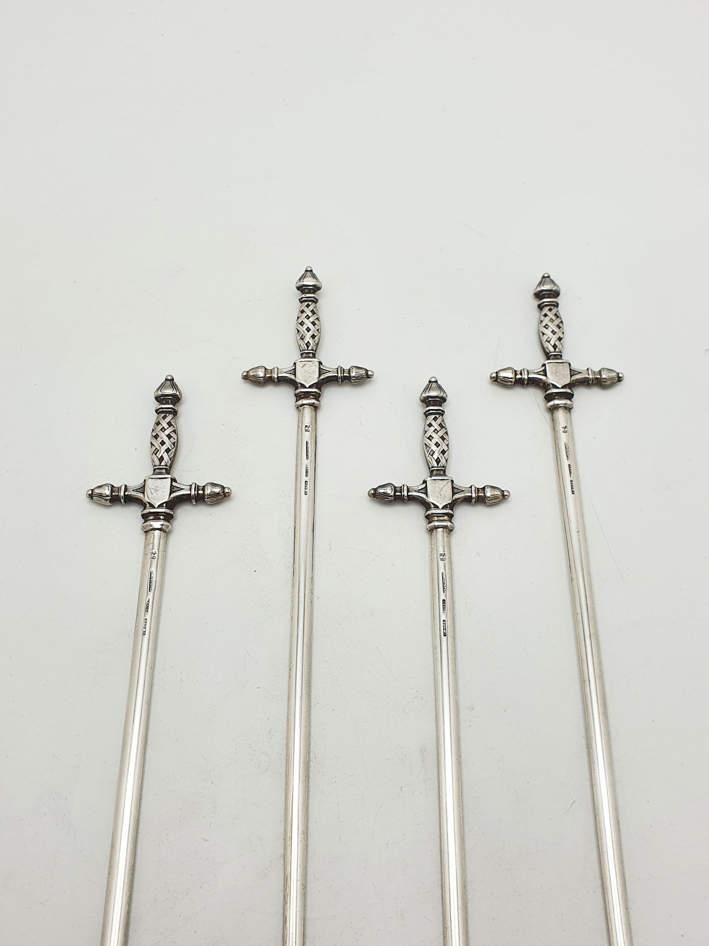 Christofle Silver Plated Sword Handle Meat Skewers Set of Four – circa 1960