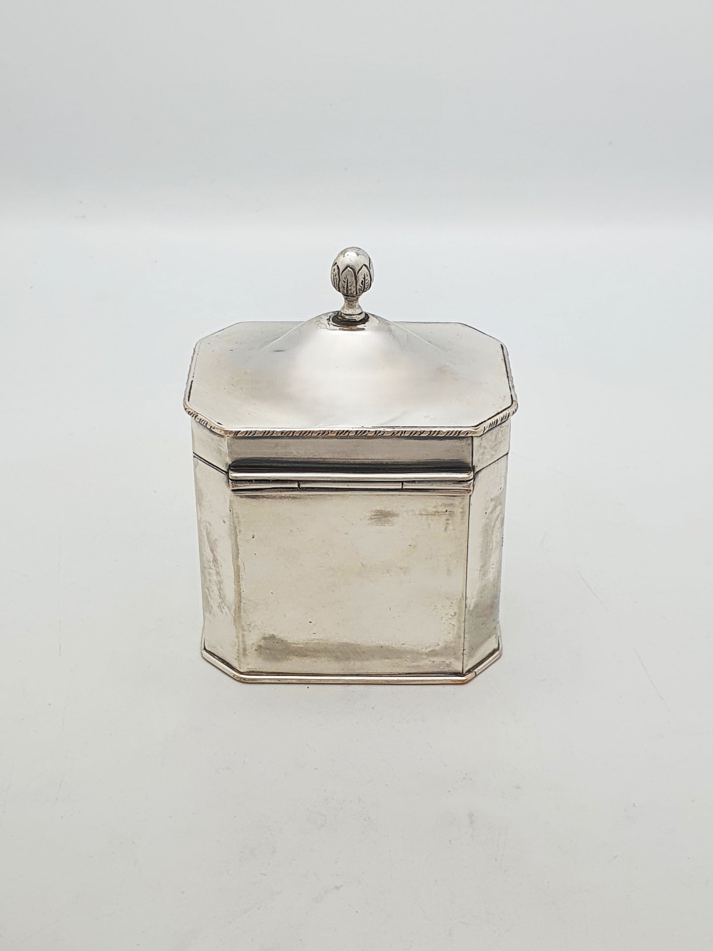 Lovely Antique Edwardian Silver Plated Octagonal Tea Caddy – circa 1905